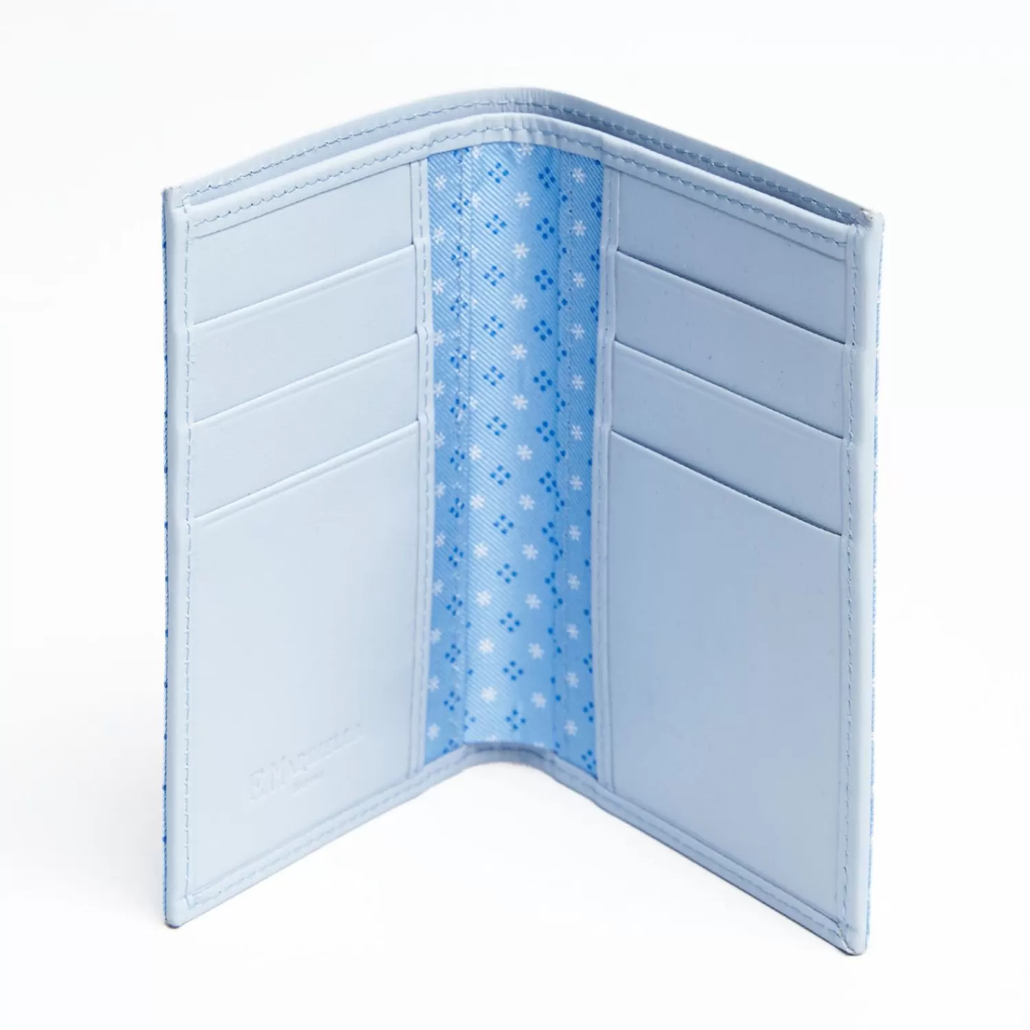 Light Blue Vertical Wallet In Silk And Leather>E.Marinella Hot