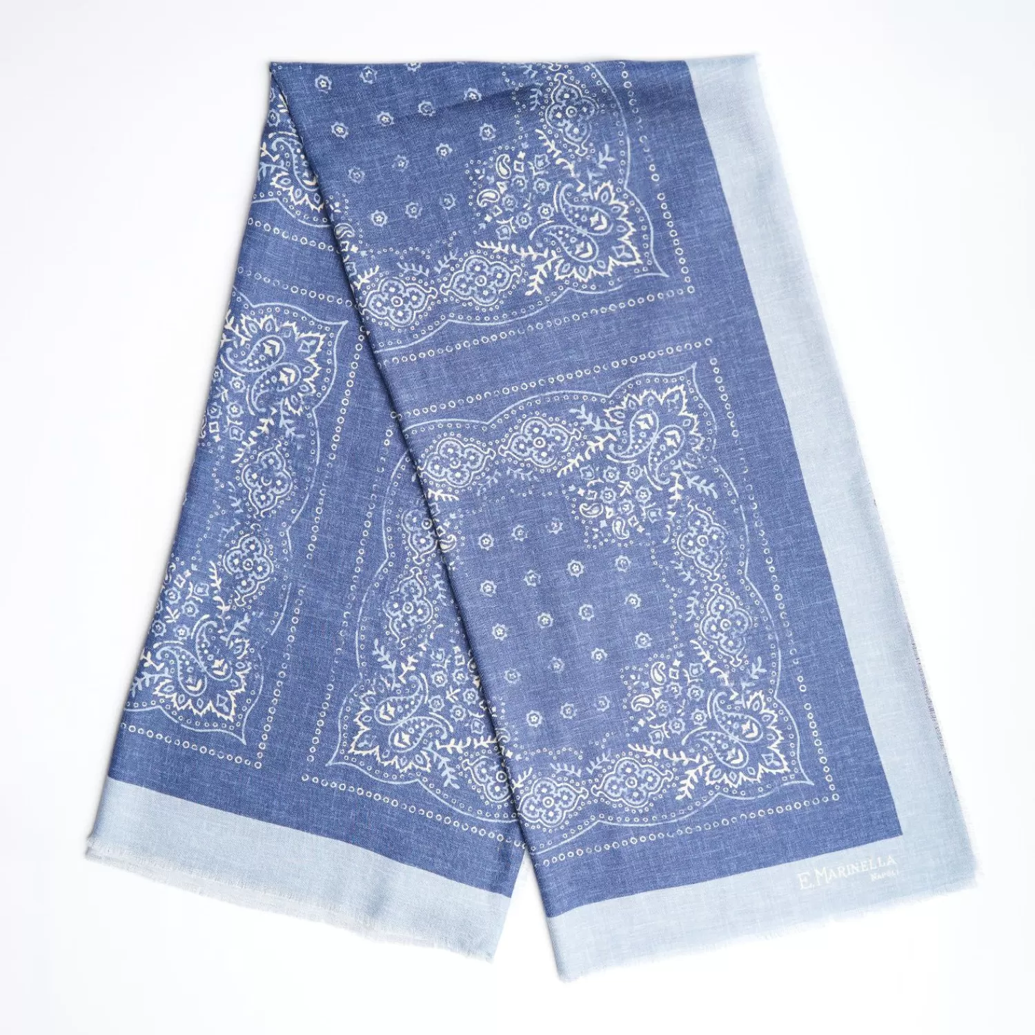 Light Blue Wool And Silk Stole 135>E.Marinella Sale