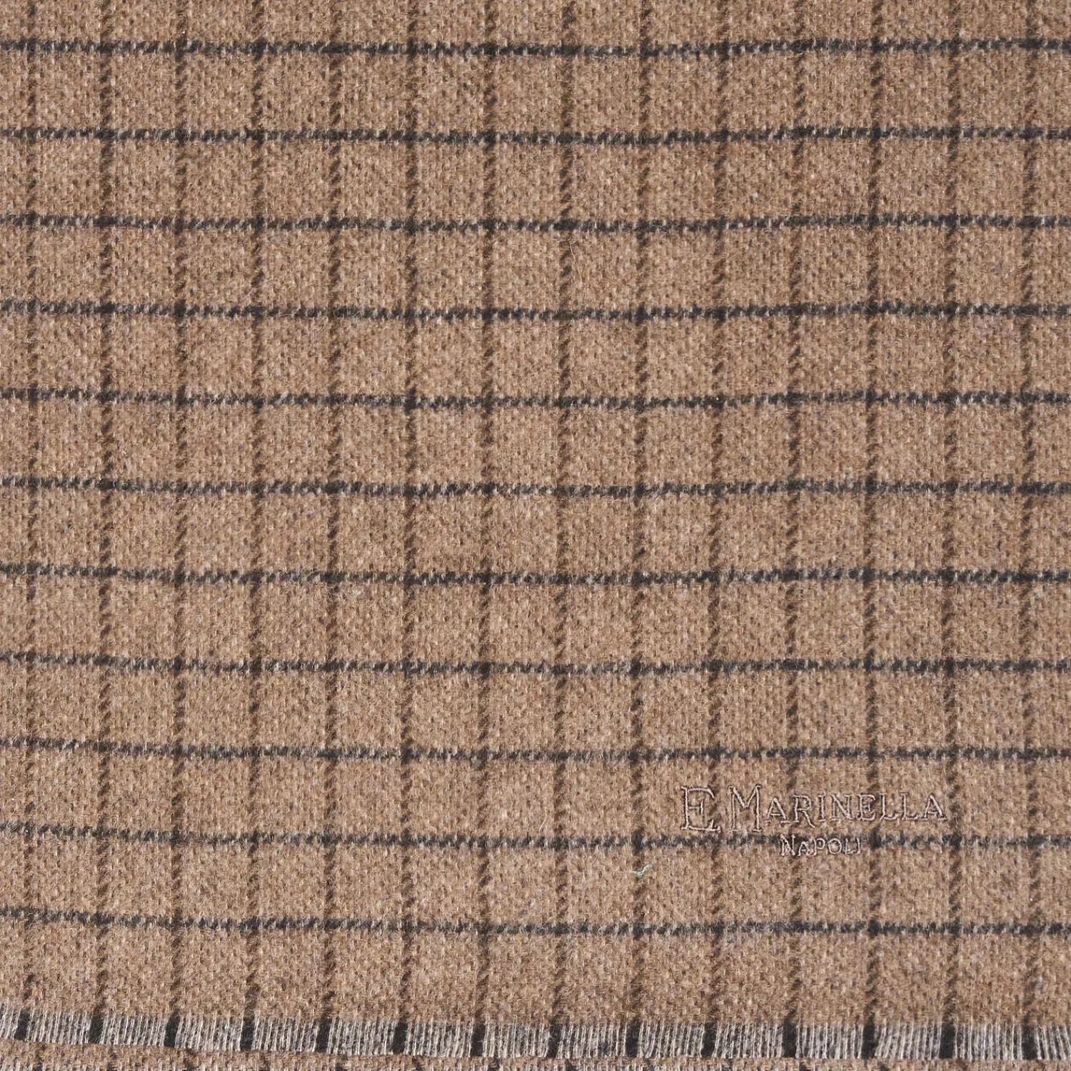 Light Brown Cashmere Small-Check Scarf>E.Marinella Best Sale
