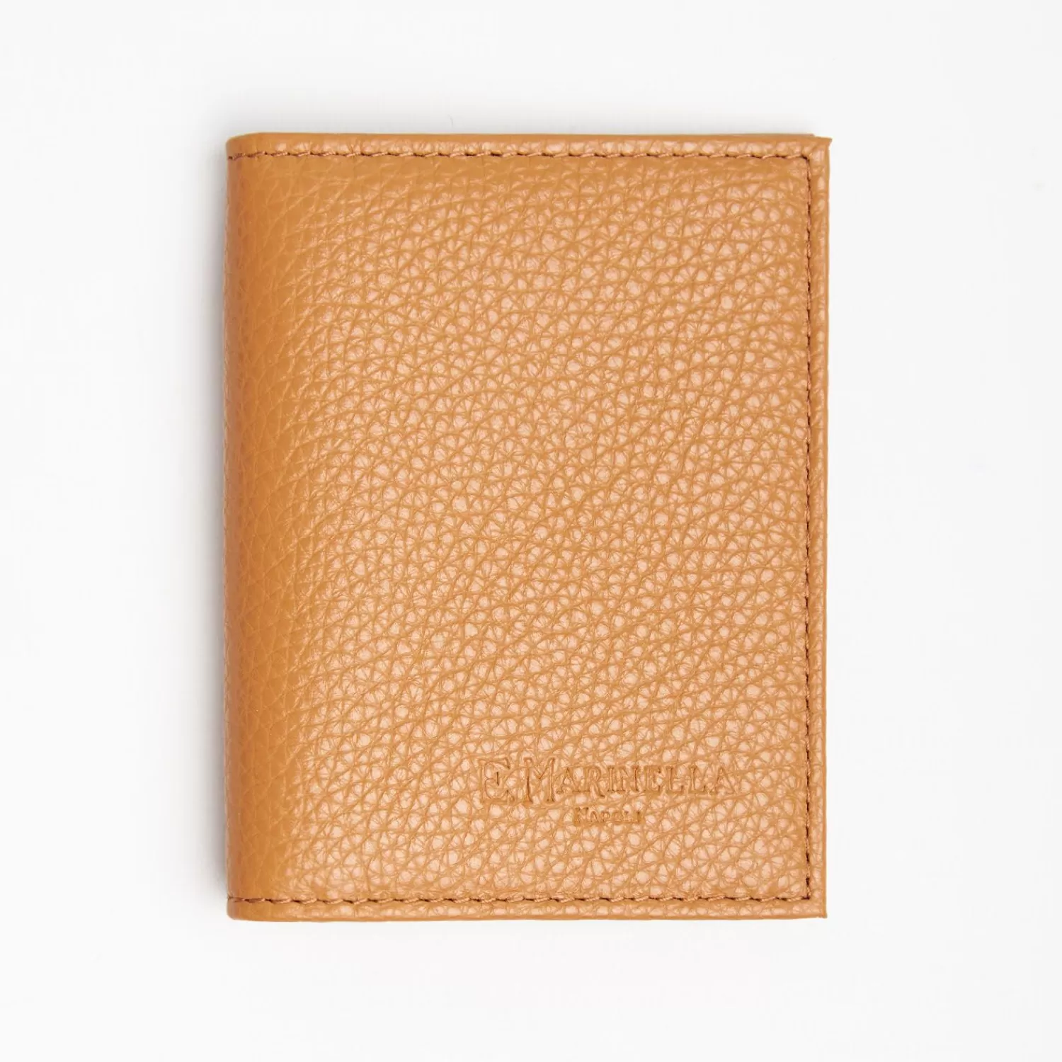 Light Brown Hammered Leather Folding Card Holder - 10 Compartments>E.Marinella Fashion