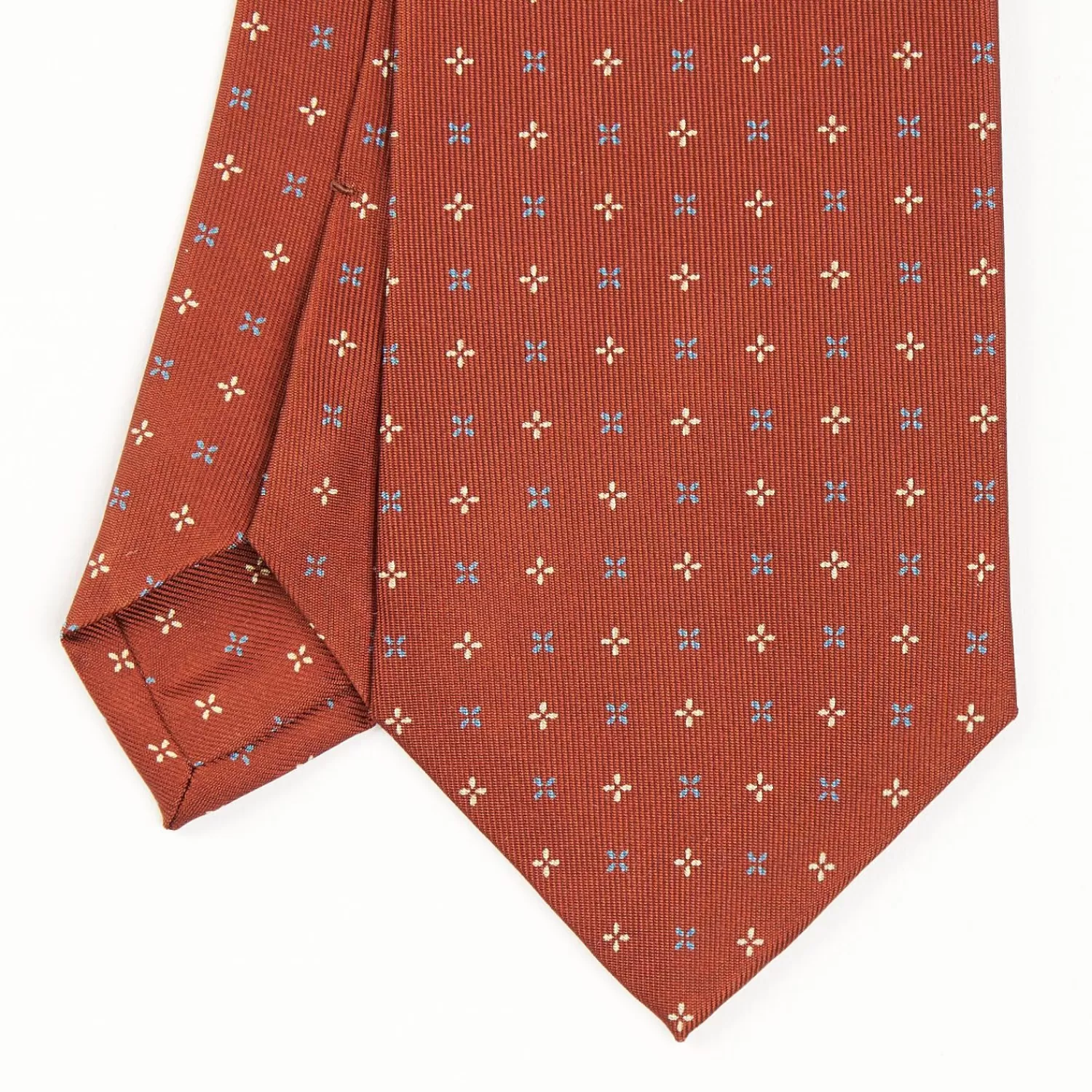 Light Brown Sartorial Classic Tie - Small Flower Pattern>E.Marinella Best Sale