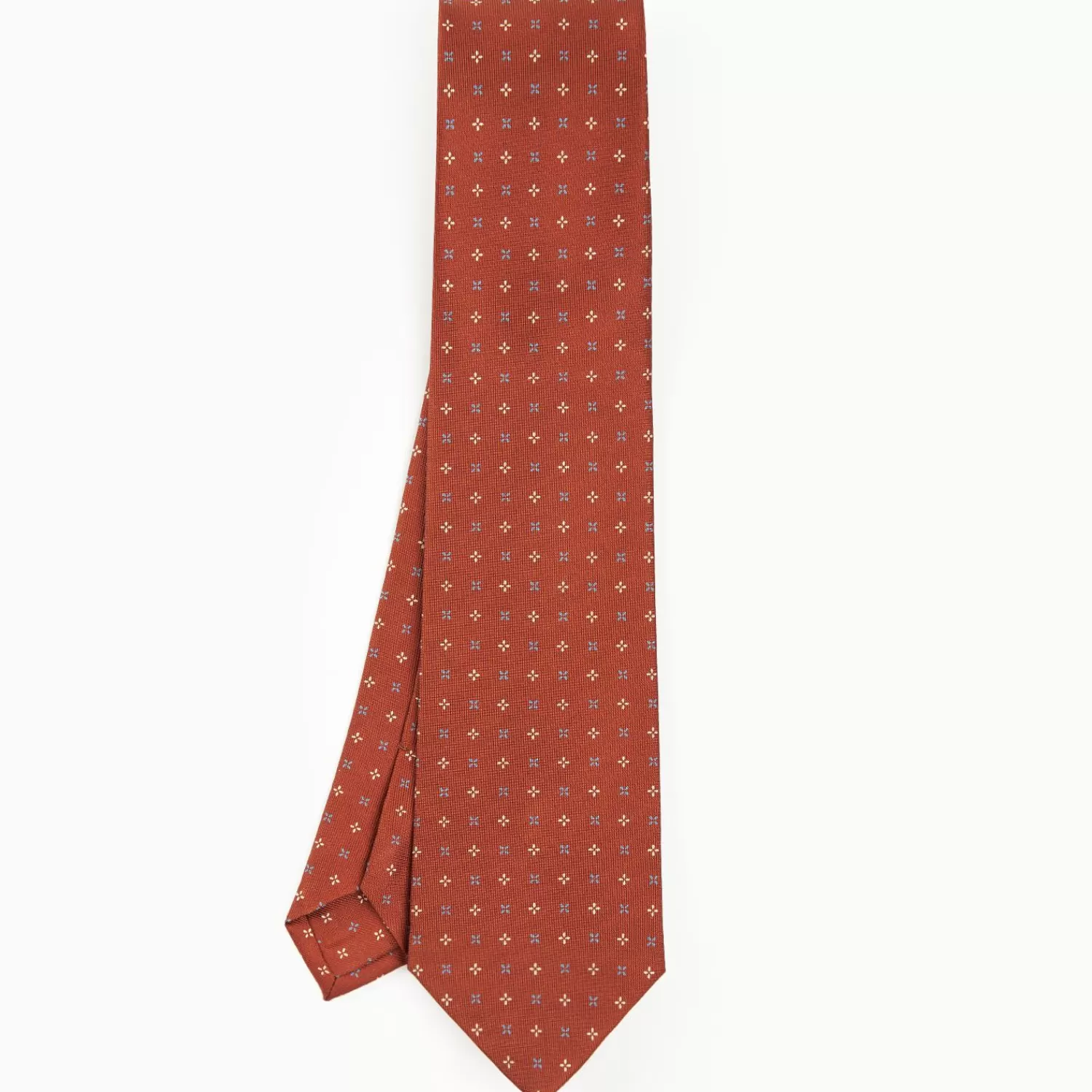 Light Brown Sartorial Classic Tie - Small Flower Pattern>E.Marinella Best Sale