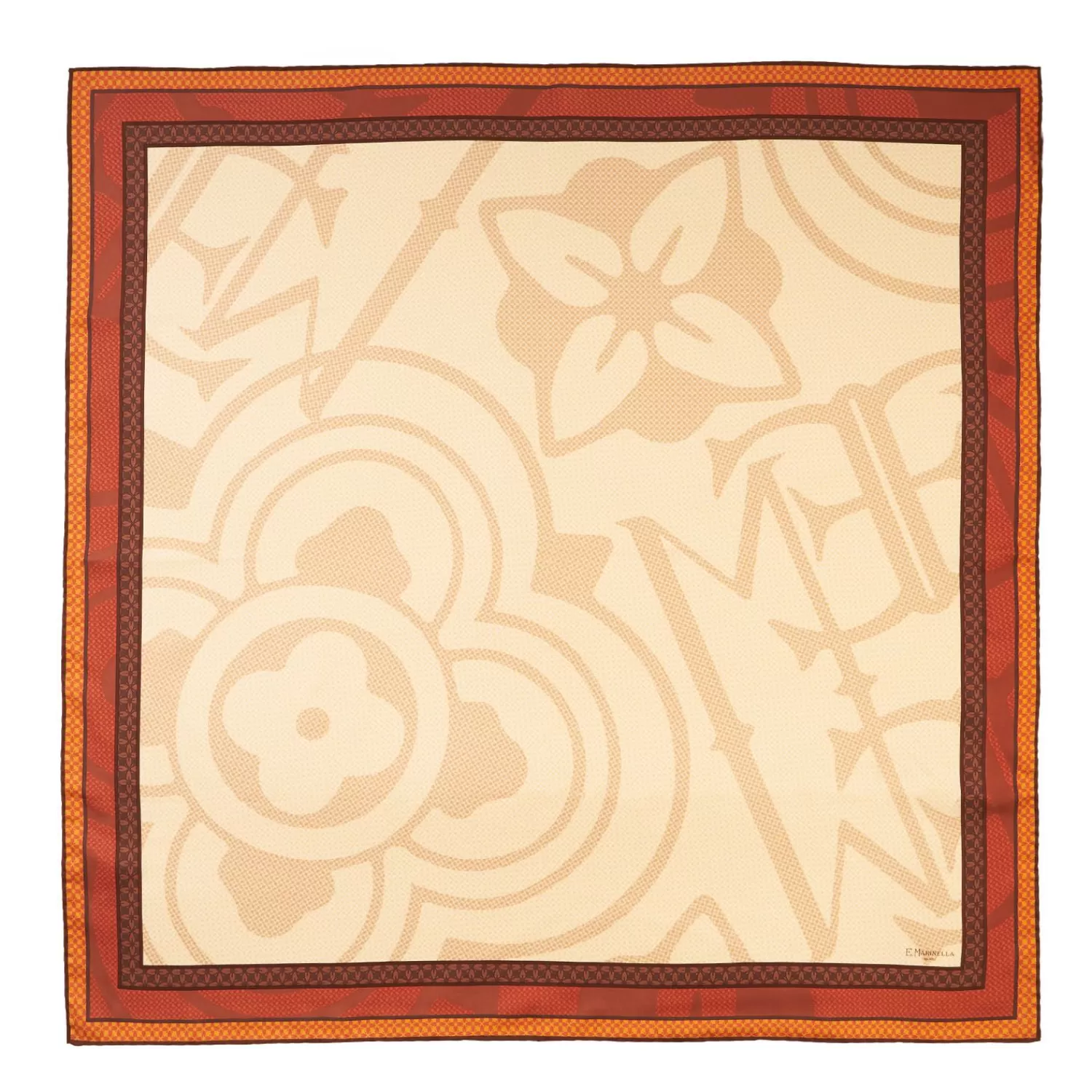 Light Brown Silk Scarf 90 - Archivio Ispiration 1961>E.Marinella Outlet