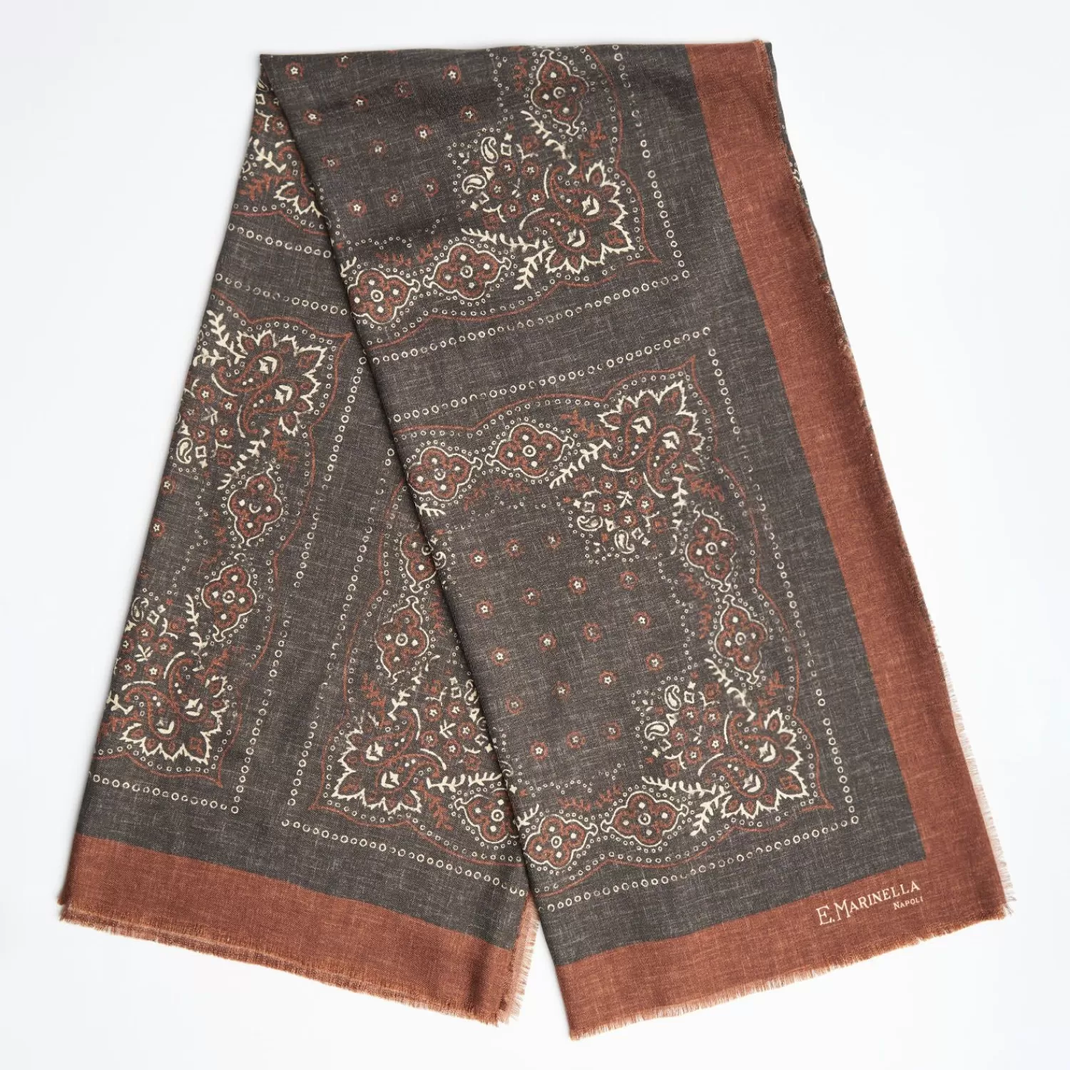 Light Brown Wool And Silk Stole 135>E.Marinella Cheap