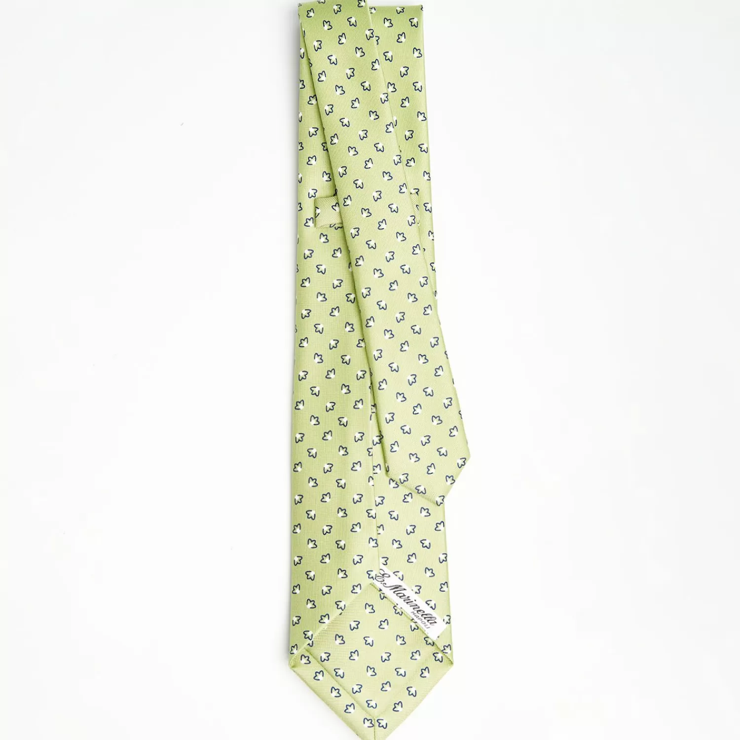 Light Green 7 Fold Sartorial Silk Tie - Small Flower Pattern>E.Marinella Clearance