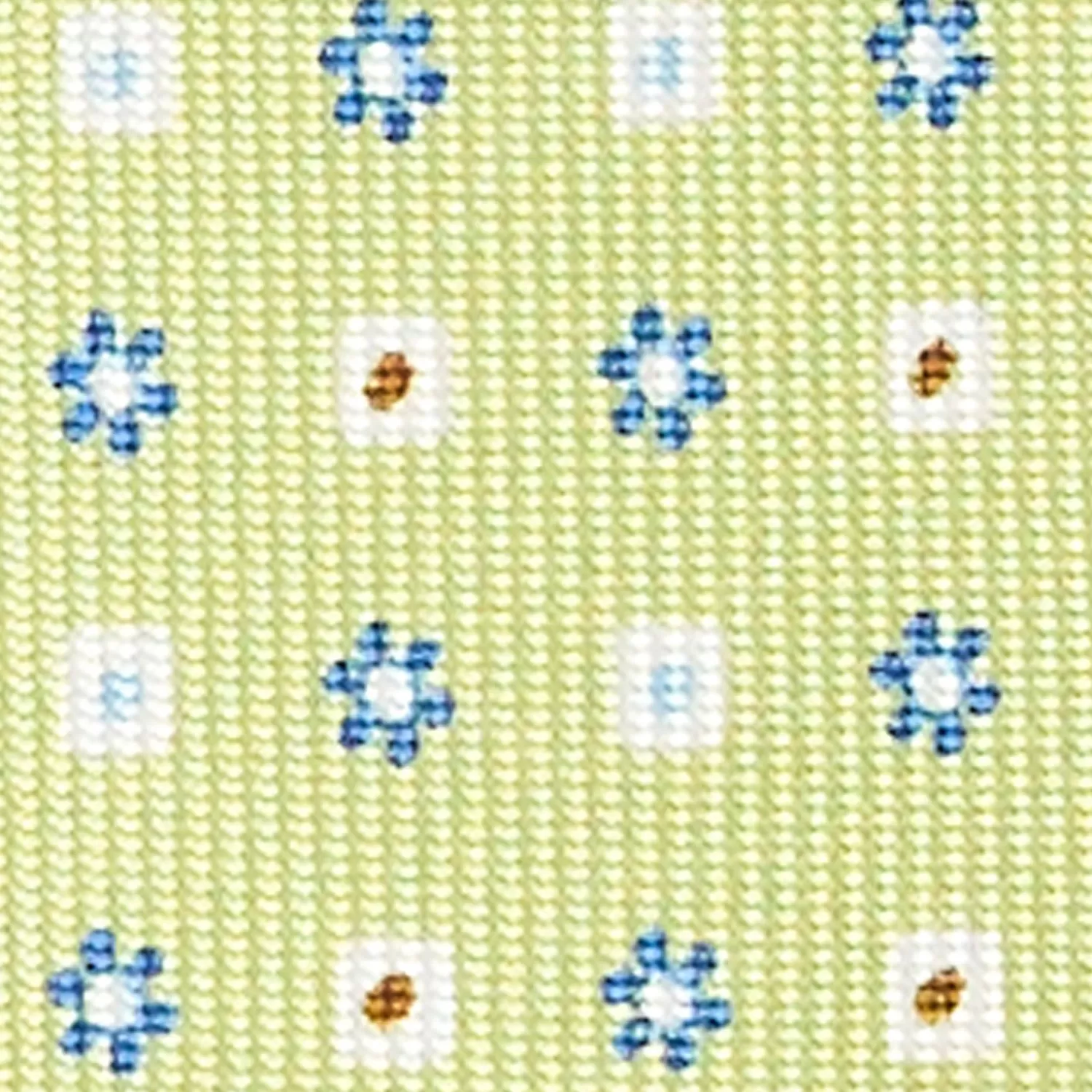 Light Green 7 Fold Sartorial Silk Tie - Small Flower Pattern>E.Marinella Outlet