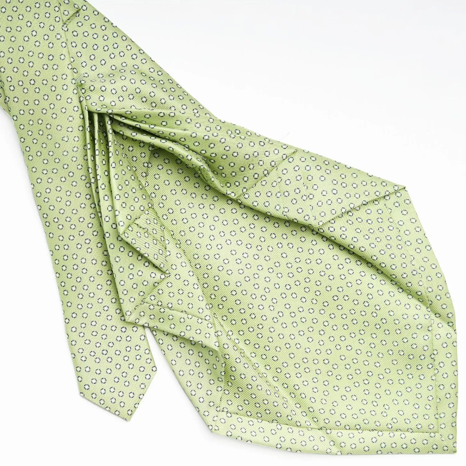 Light Green 9 Fold Sartorial Silk Tie - Small Geometric Pattern>E.Marinella Shop