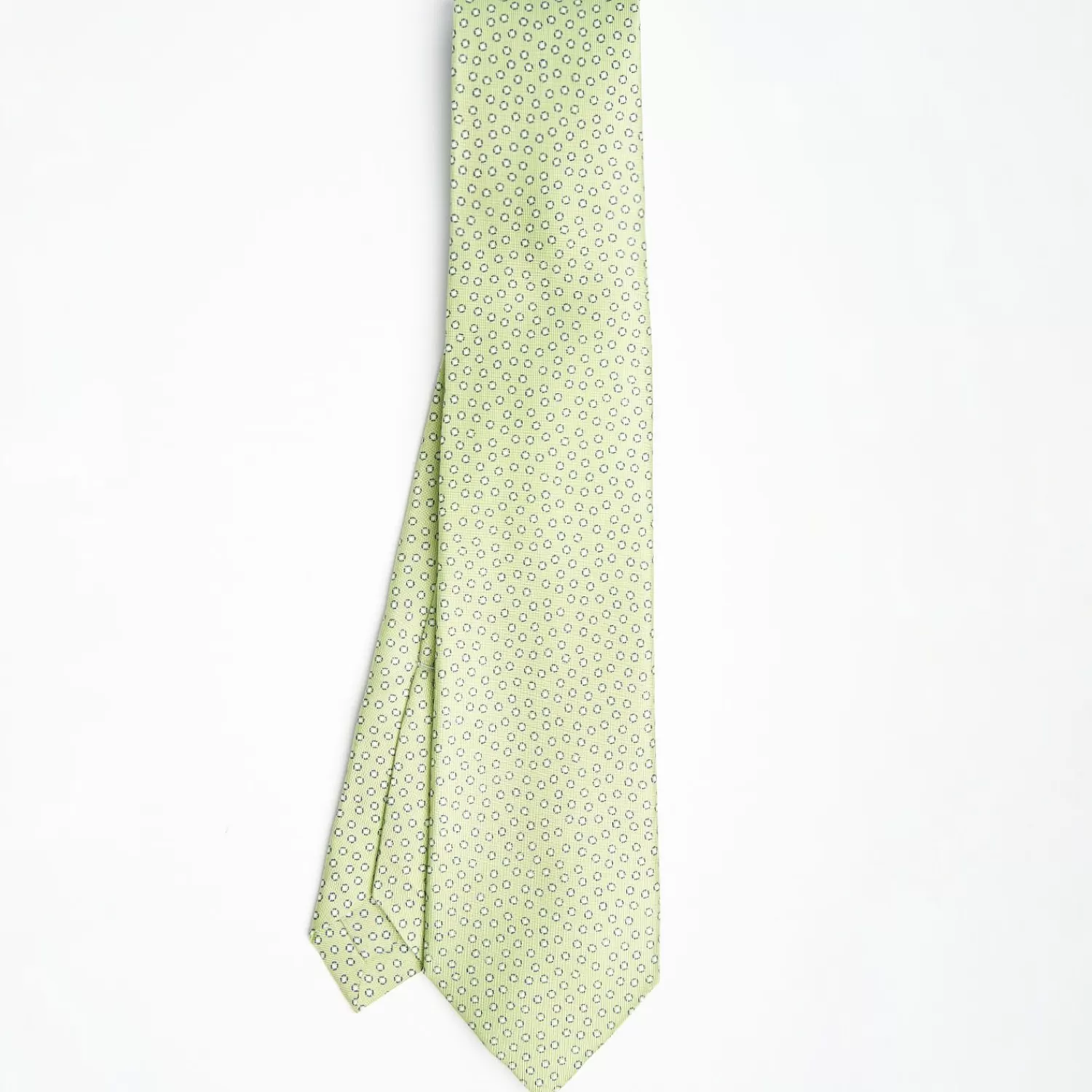 Light Green 9 Fold Sartorial Silk Tie - Small Geometric Pattern>E.Marinella Shop