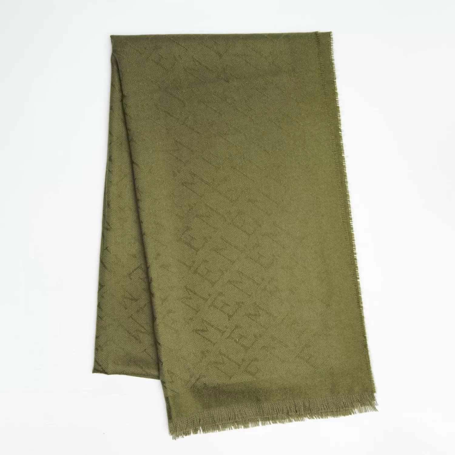 Light Green Em Logo Scarf In Wool And Cashmere>E.Marinella Best Sale