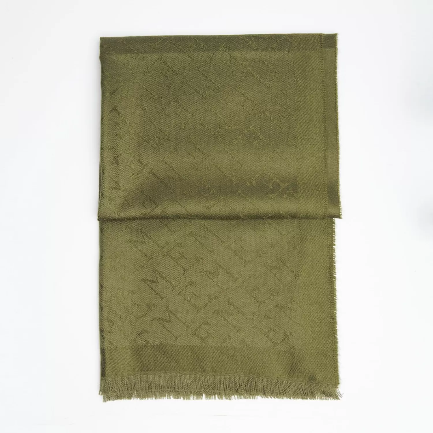 Light Green Em Logo Scarf In Wool And Cashmere>E.Marinella Best Sale