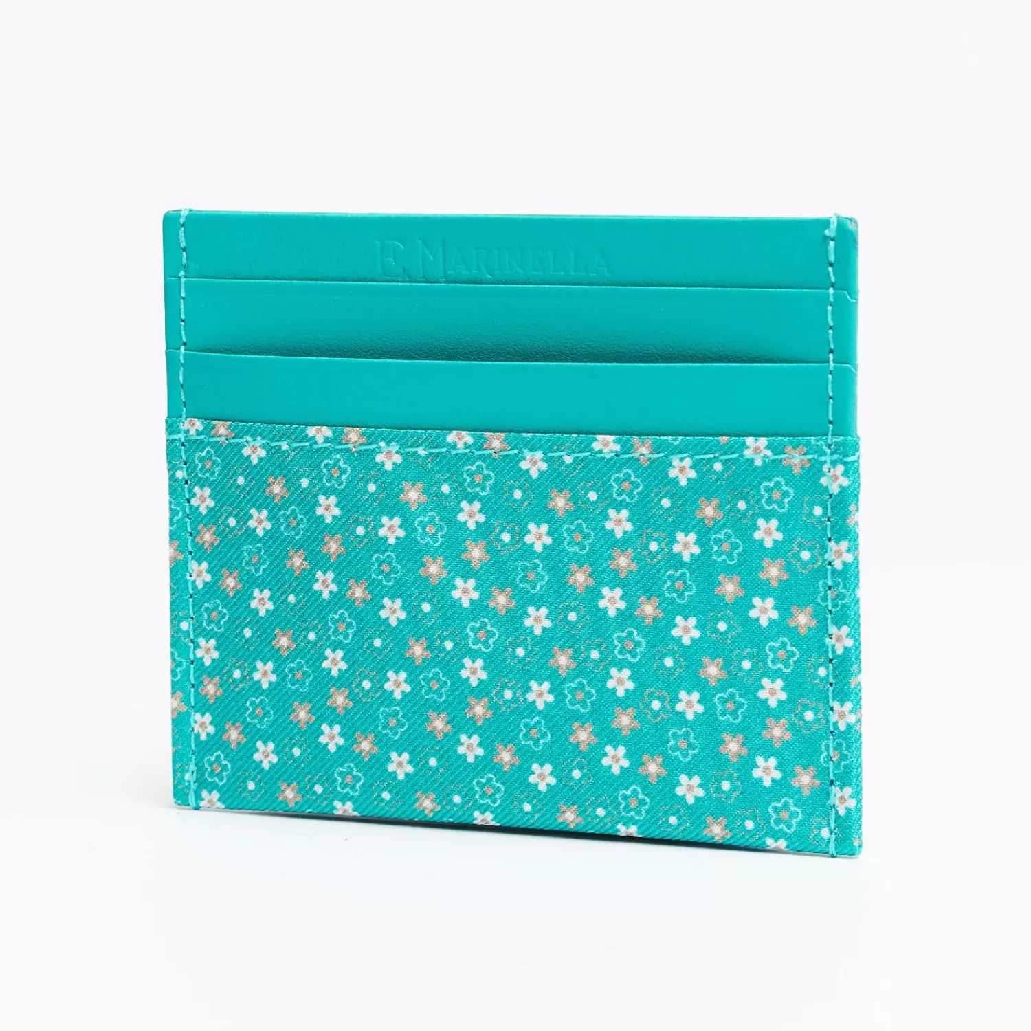 Light Green Leather And Silk Credit Card Holder - 5 Compartments>E.Marinella Best