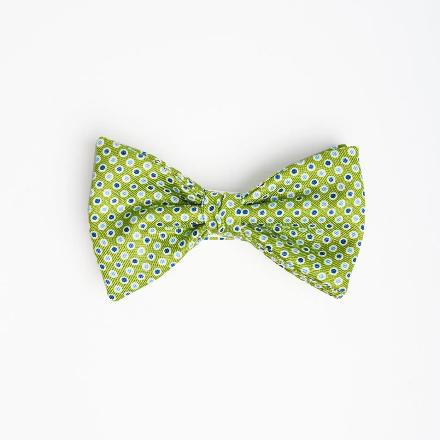 Light Green Pre-Knotted Silk Bowtie - Polka Dot Pattern>E.Marinella Store