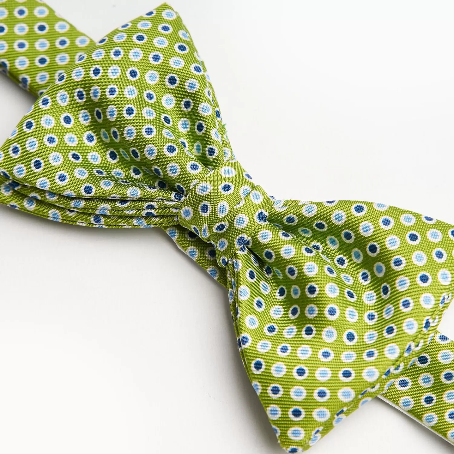 Light Green Pre-Knotted Silk Bowtie - Polka Dot Pattern>E.Marinella Store