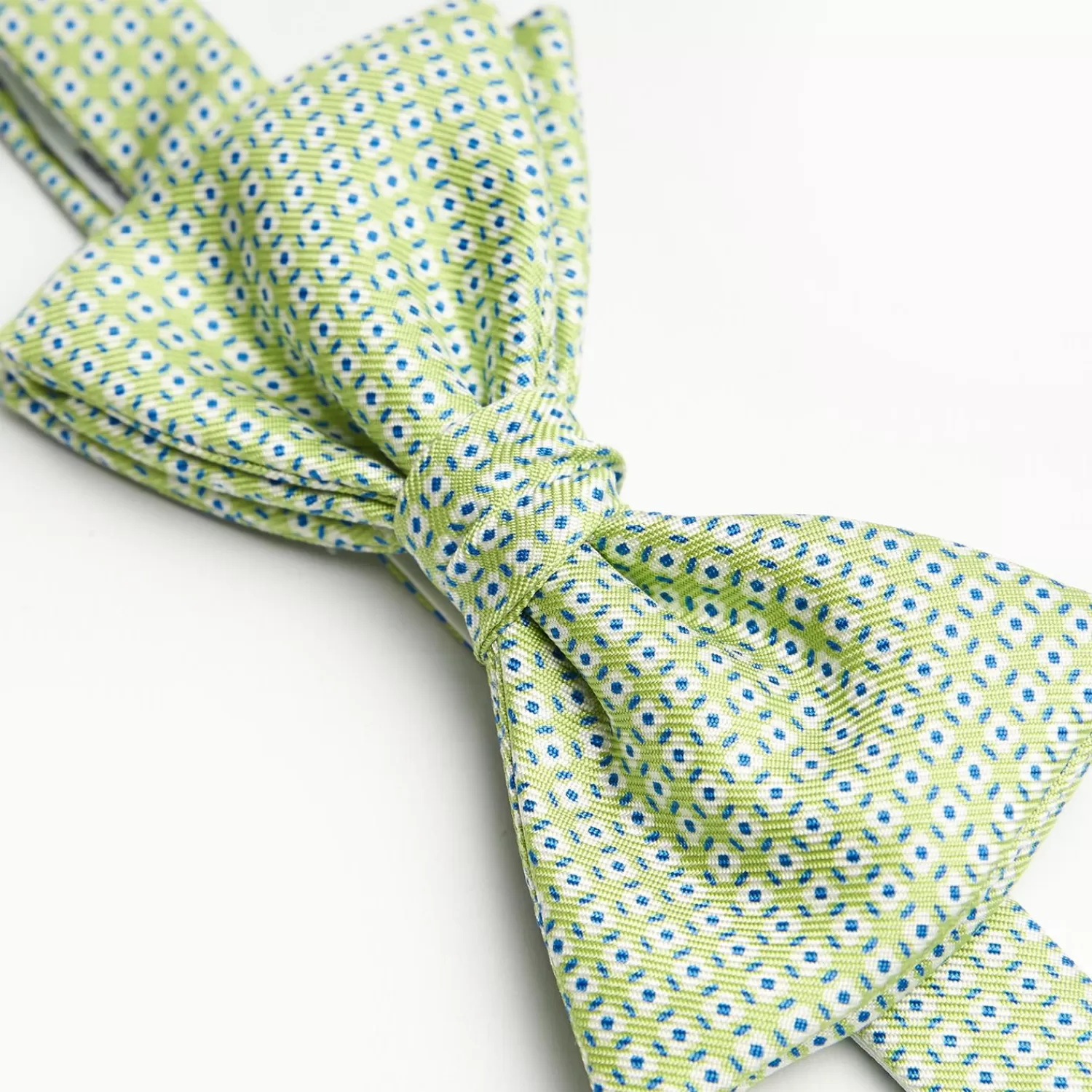 Light Green Pre-Knotted Silk Bowtie - Small Geometric Pattern>E.Marinella Cheap