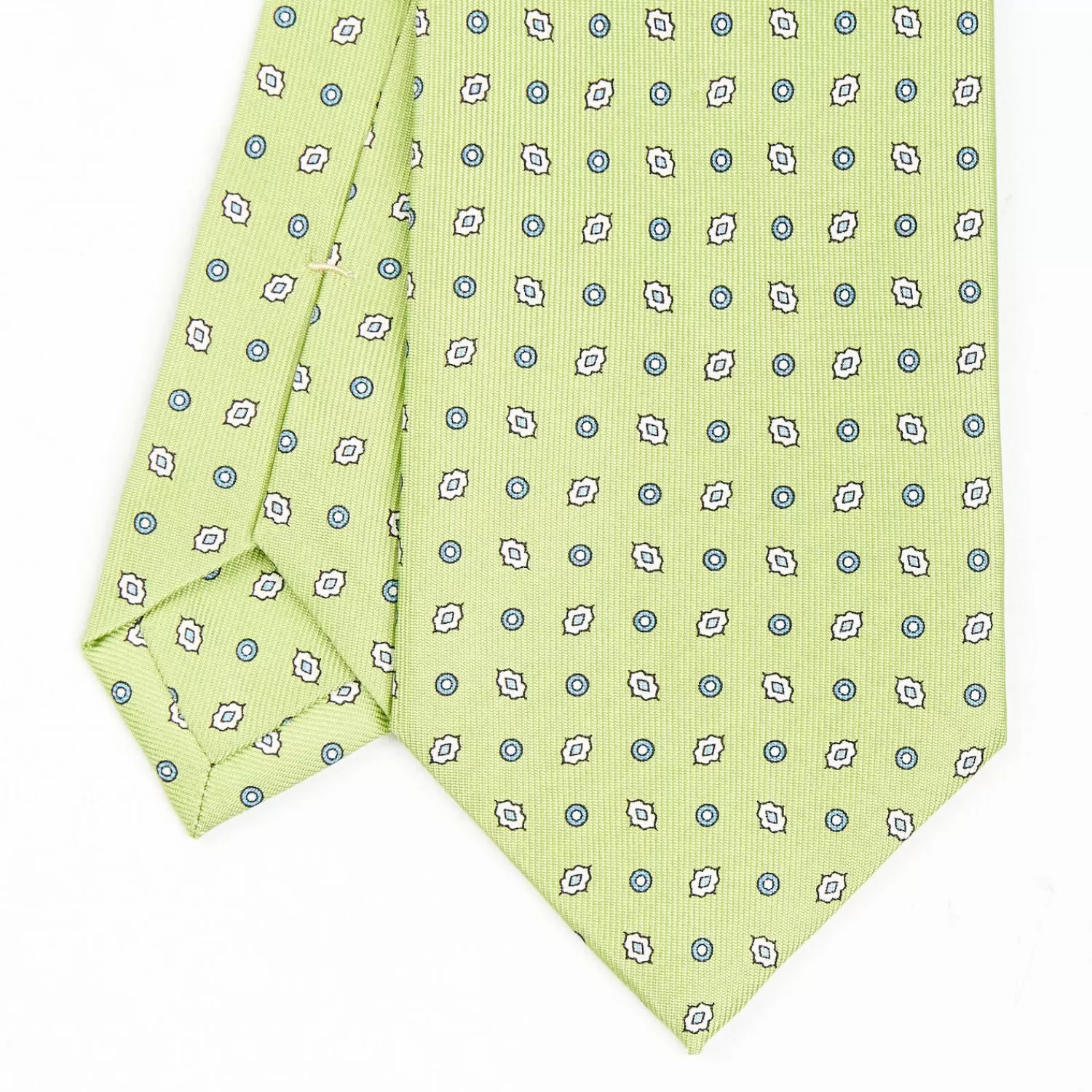 Light Green Sartorial Classic Silk Tie - Small Flower Pattern>E.Marinella Outlet