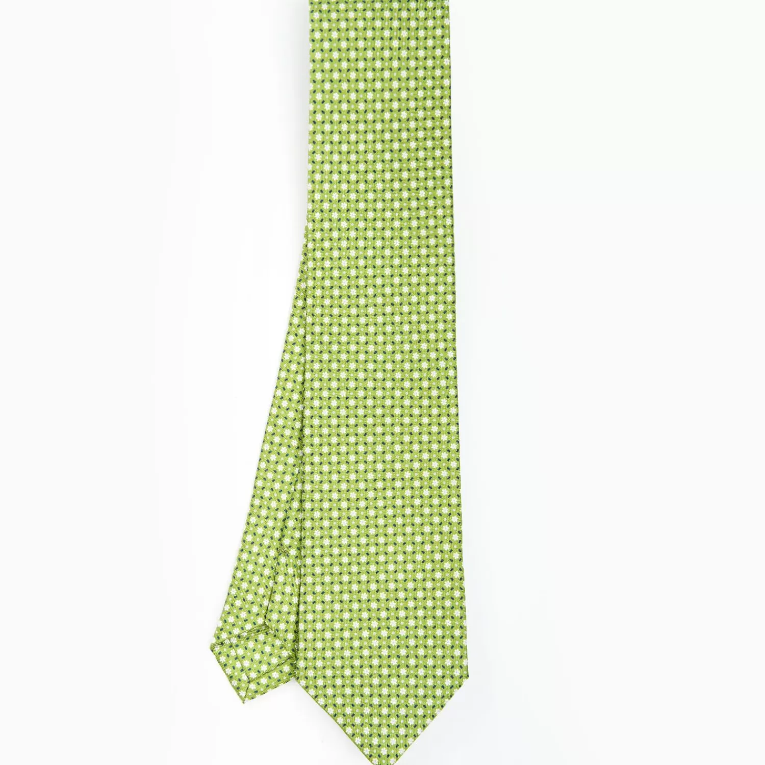 Light Green Sartorial Classic Silk Tie - Small Flower Pattern>E.Marinella Flash Sale