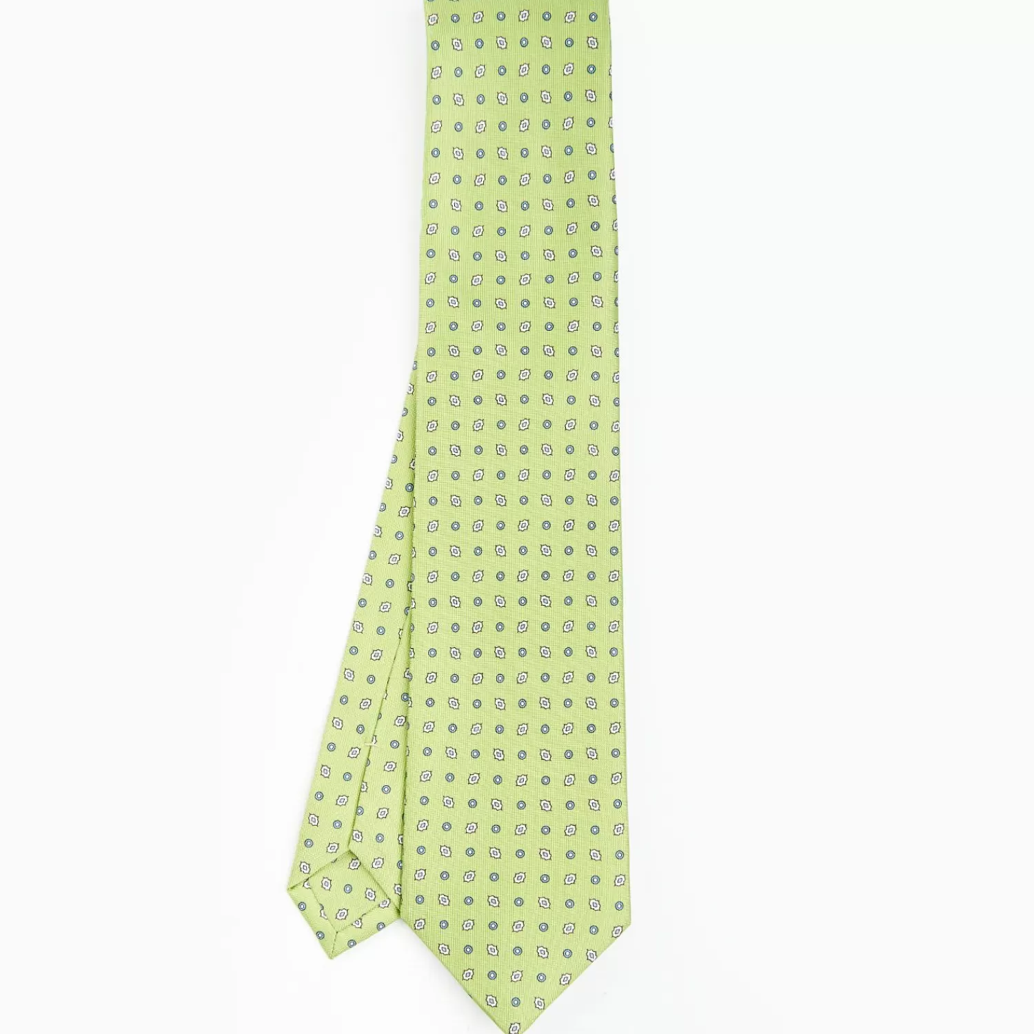Light Green Sartorial Classic Silk Tie - Small Flower Pattern>E.Marinella Outlet