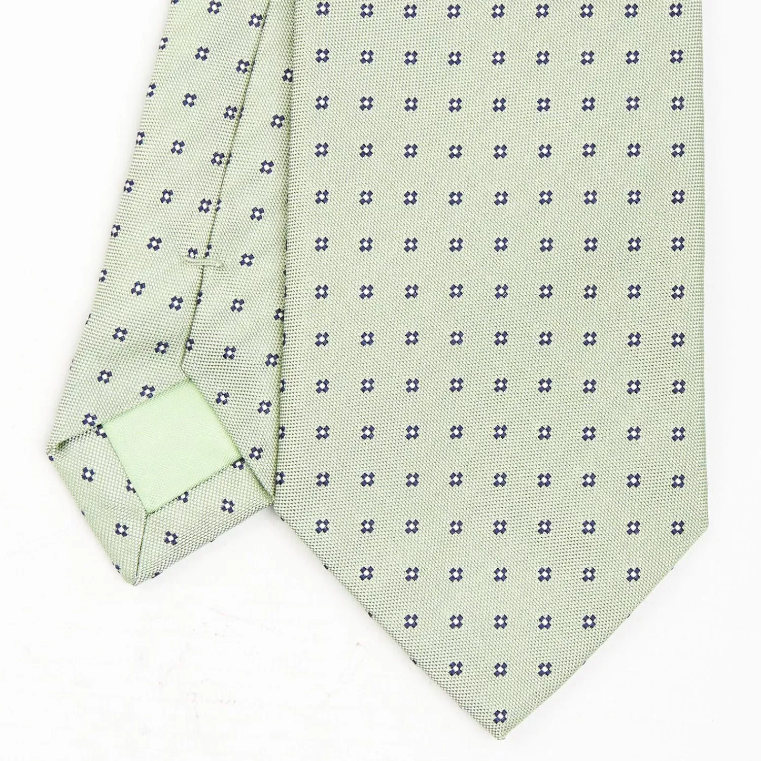 Light Green Sartorial Jacquard Silk Tie - Small Flower Designs>E.Marinella Hot