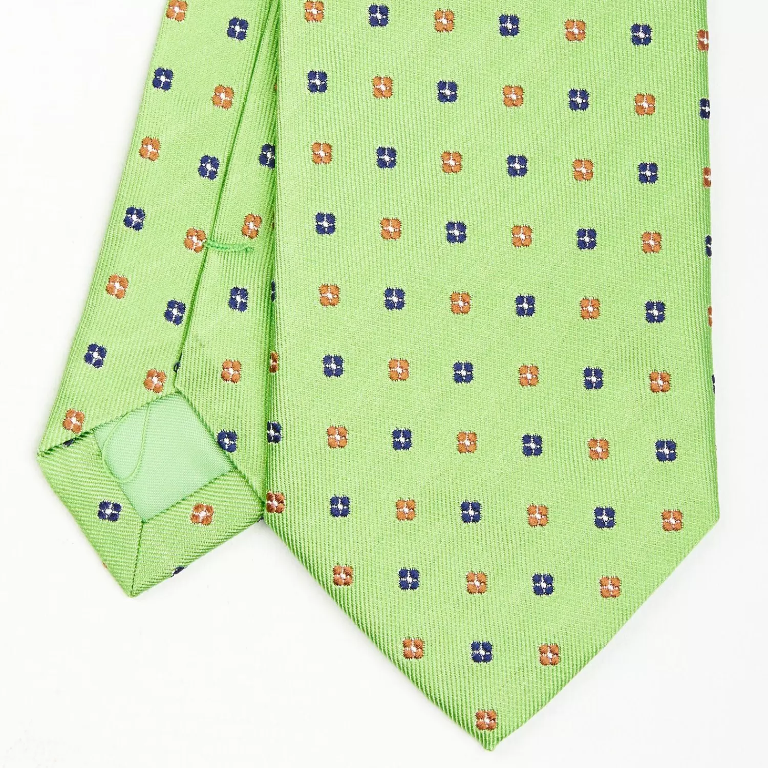 Light Green Sartorial Jacquard Silk Tie - Small Flower Designs>E.Marinella Flash Sale