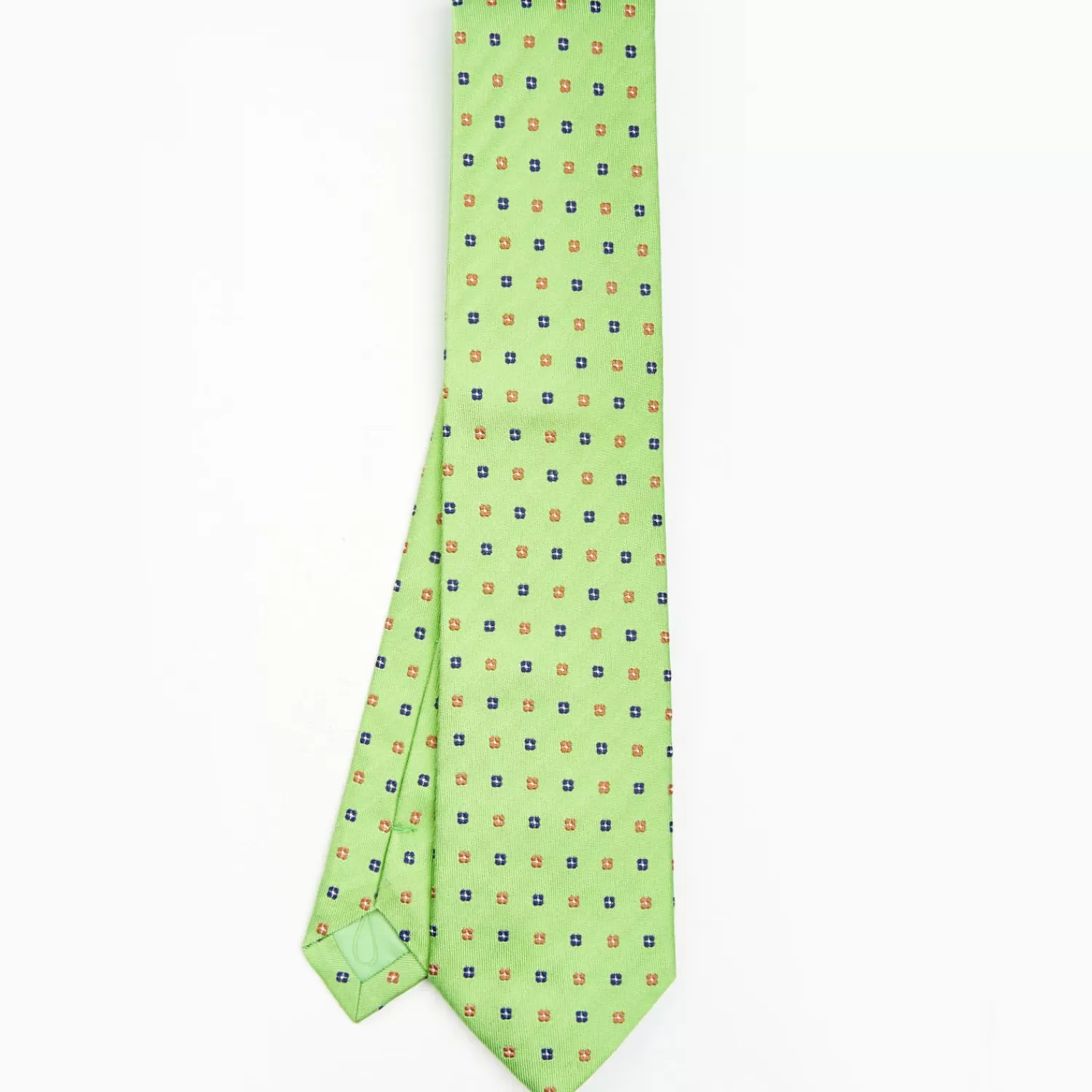 Light Green Sartorial Jacquard Silk Tie - Small Flower Designs>E.Marinella Flash Sale