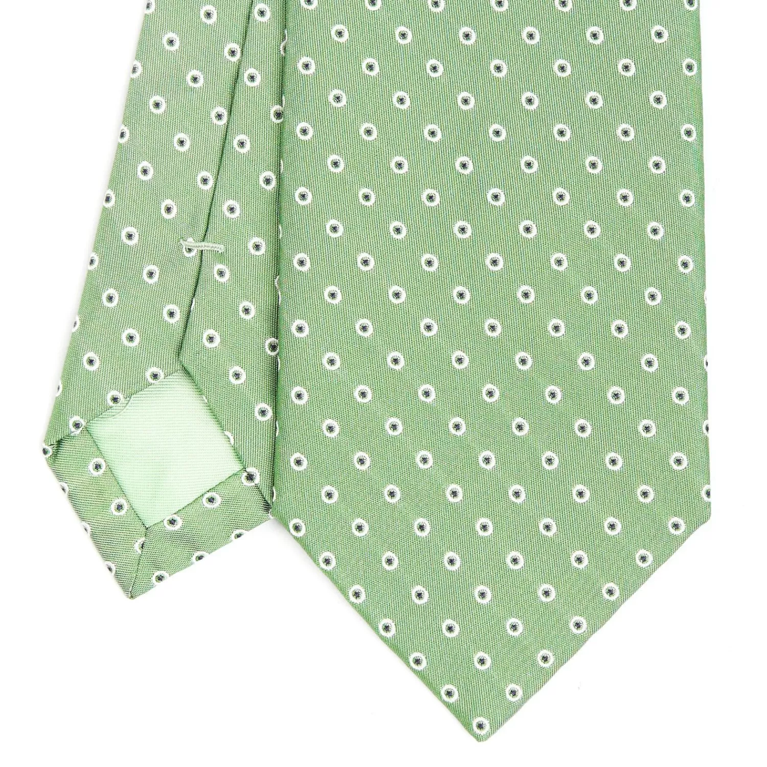 Light Green Sartorial Jacquard Silk Tie - Small Geometric Pattern>E.Marinella Cheap