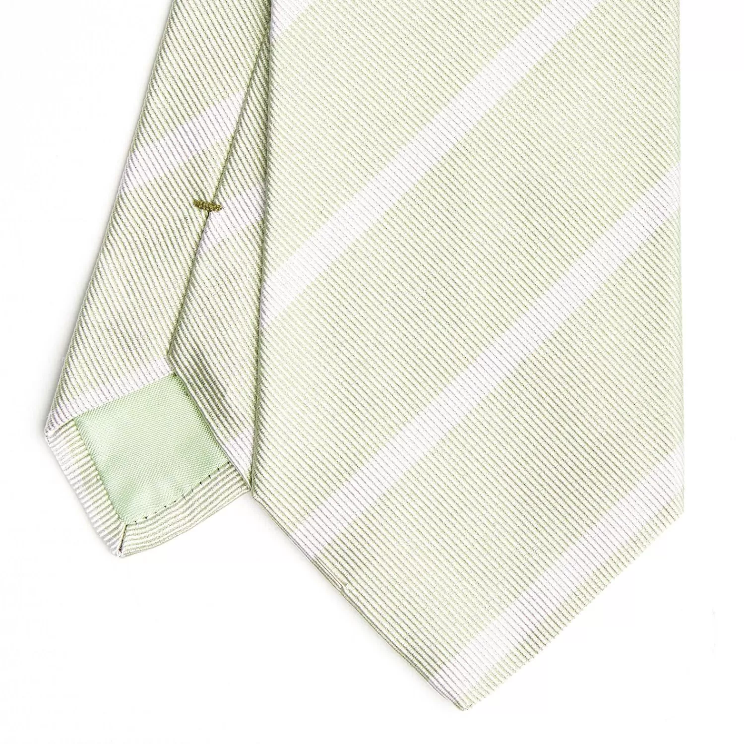 Light Green Sartorial Striped Silk Tie>E.Marinella Shop