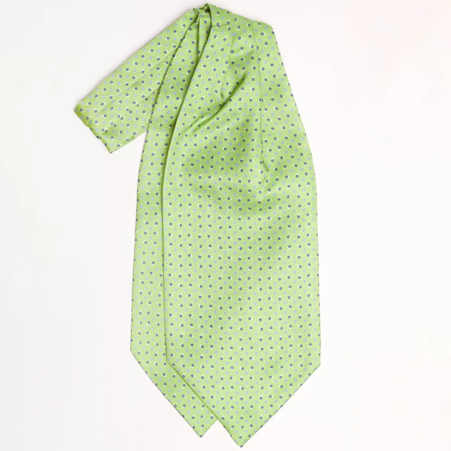 Light Green Silk Ascot Tie - Small Flower Designs>E.Marinella Best Sale