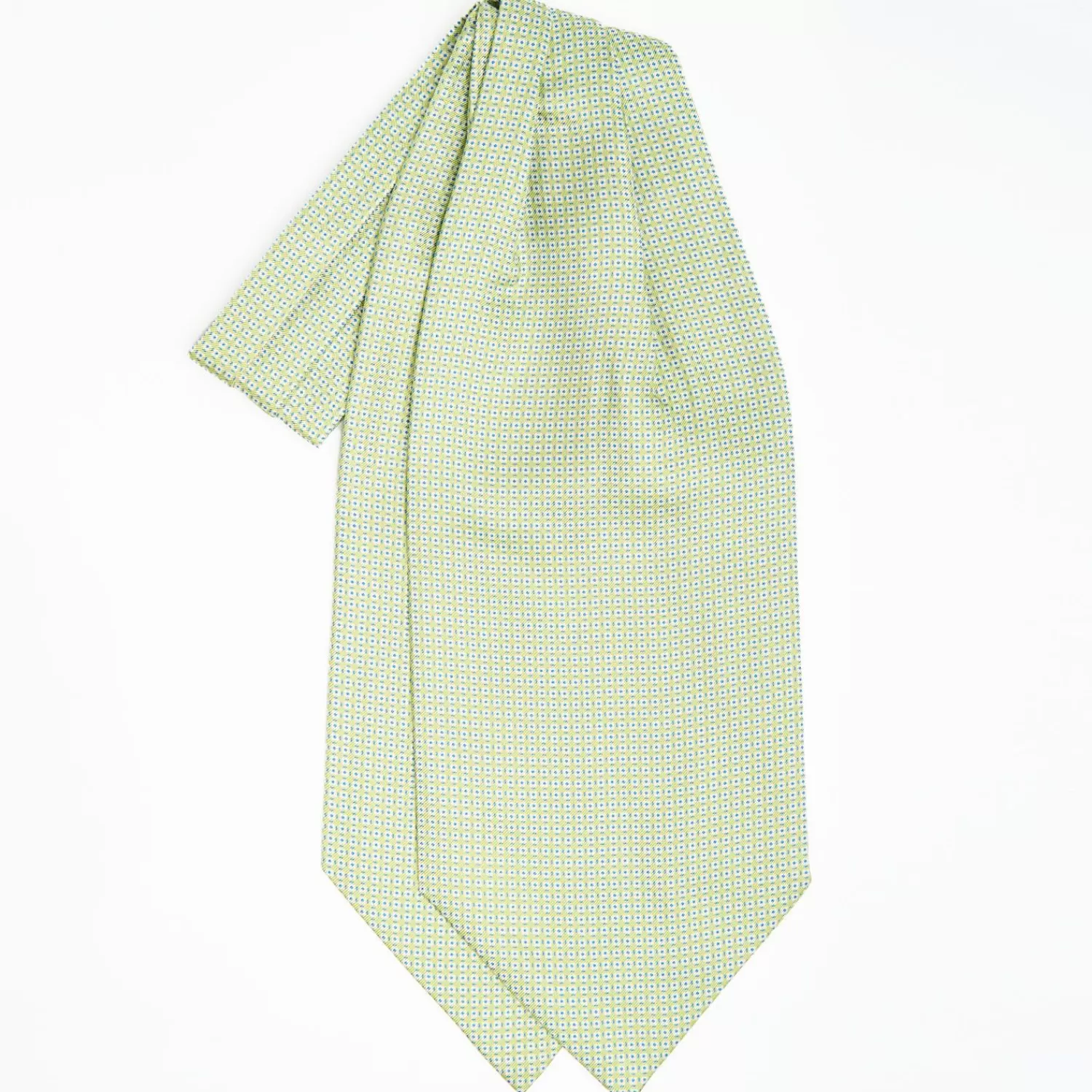 Light Green Silk Ascot Tie - Small Flower Designs>E.Marinella Online