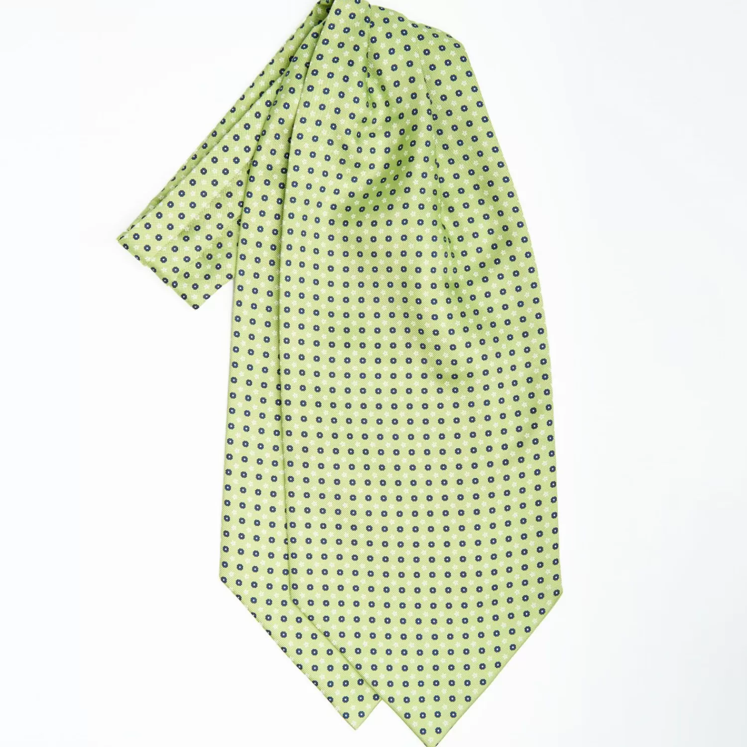 Light Green Silk Ascot Tie Small Flower Designs>E.Marinella Discount