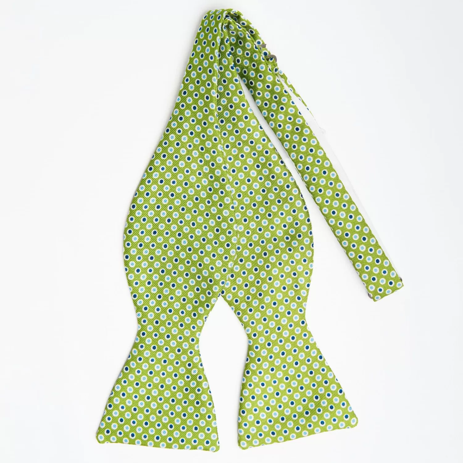 Light Green Silk Bowtie To Self-Tie Small Geometric Pattern>E.Marinella Shop