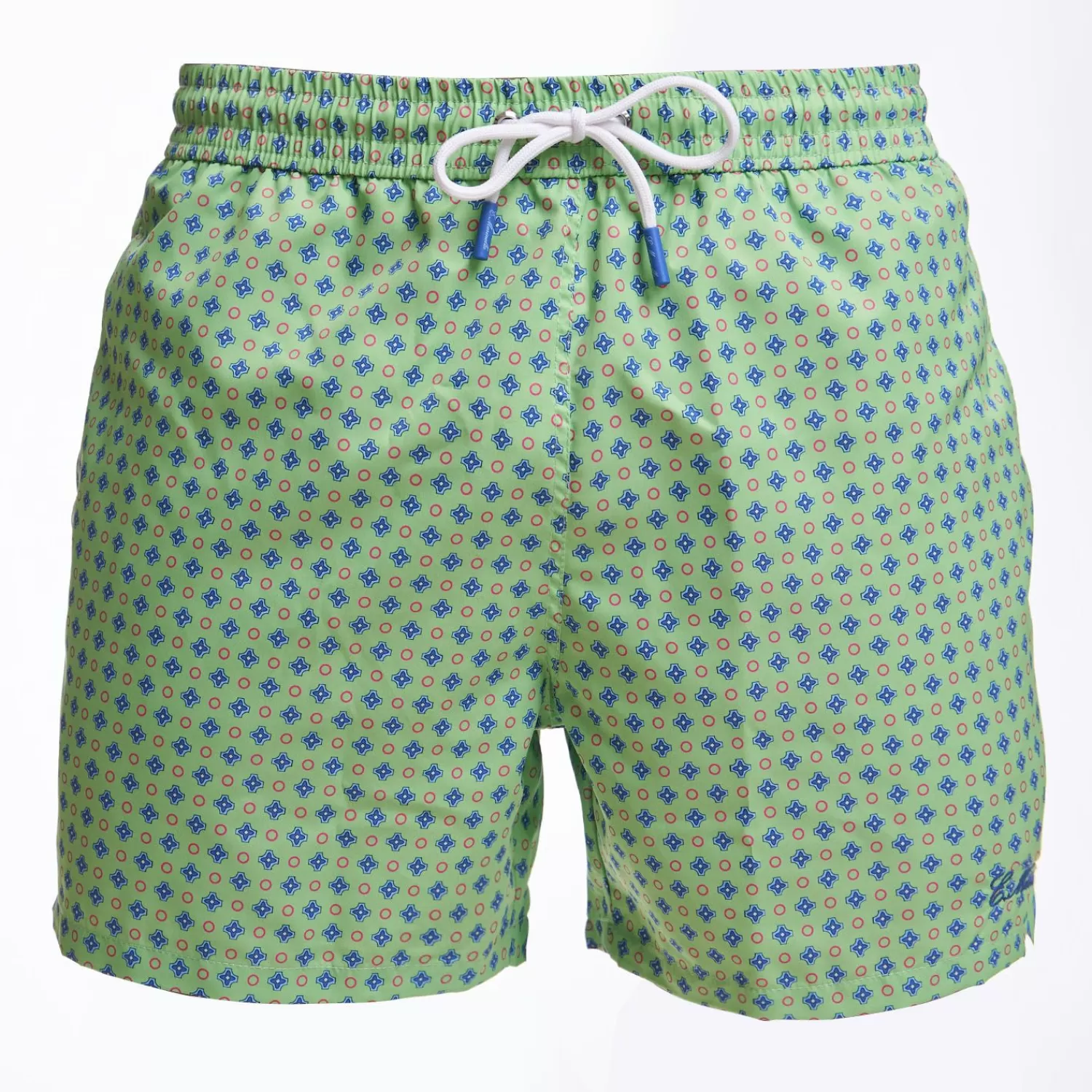 Light Green Swim Short - Small Flower Pattern>E.Marinella New