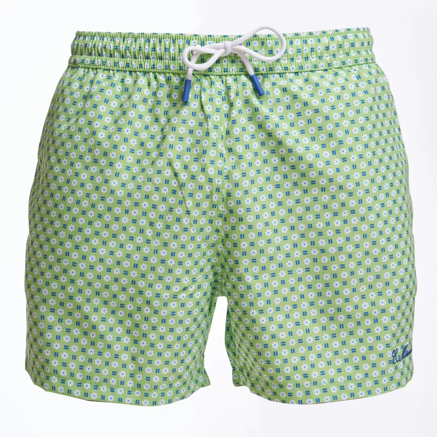 Light Green Swim Short - Small Flower Pattern>E.Marinella Shop