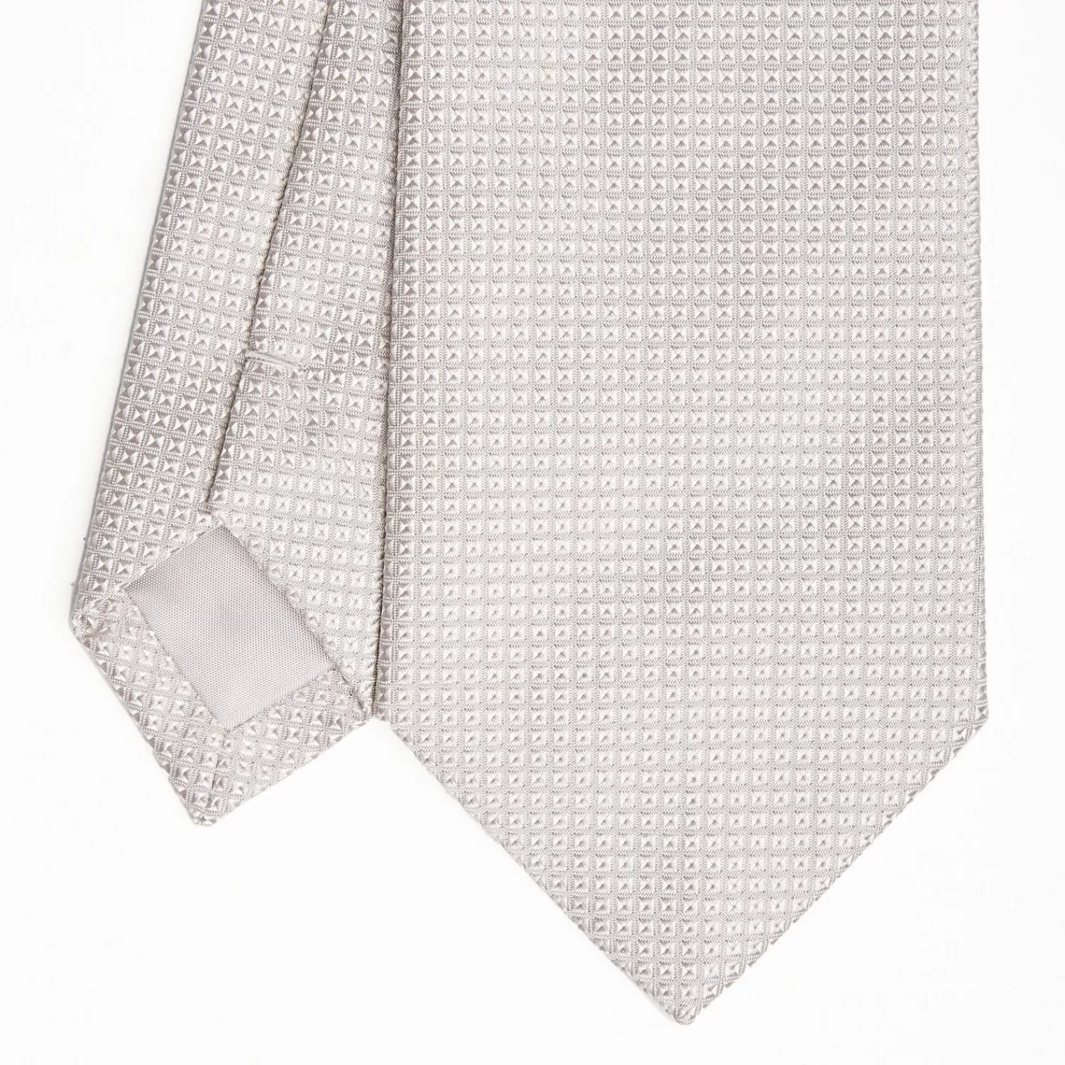 Light Grey Ceremonial Jacquard Silk Tie>E.Marinella Flash Sale