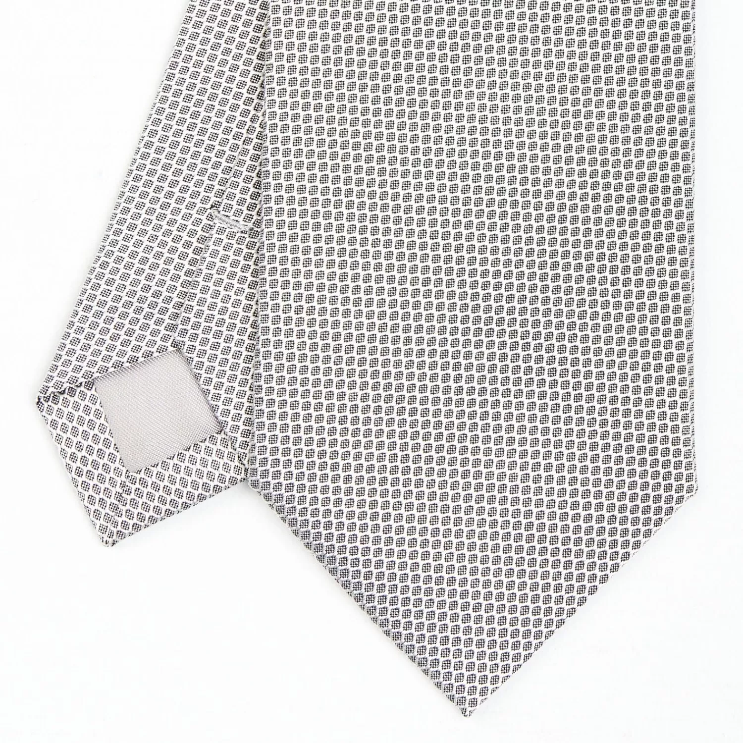 Light Grey Ceremonial Jacquard Silk Tie - Small Geometric Pattern>E.Marinella Hot