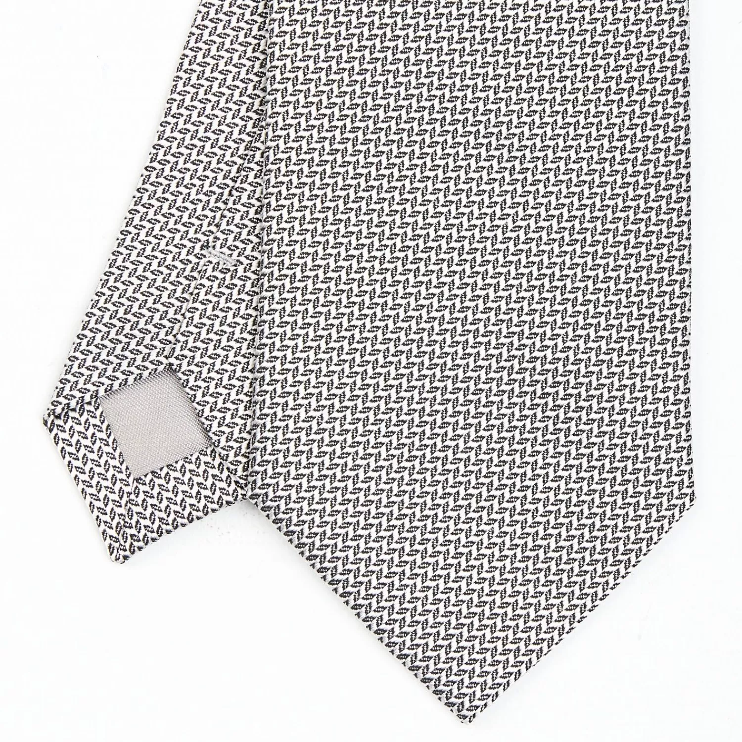 Light Grey Ceremonial Jacquard Silk Tie - Small Geometric Pattern>E.Marinella Hot