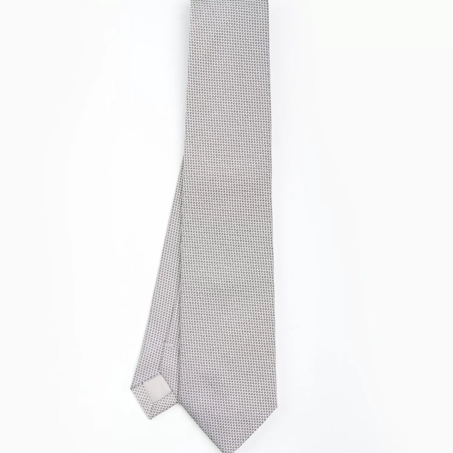 Light Grey Ceremonial Jacquard Silk Tie - Small Geometric Pattern>E.Marinella Hot