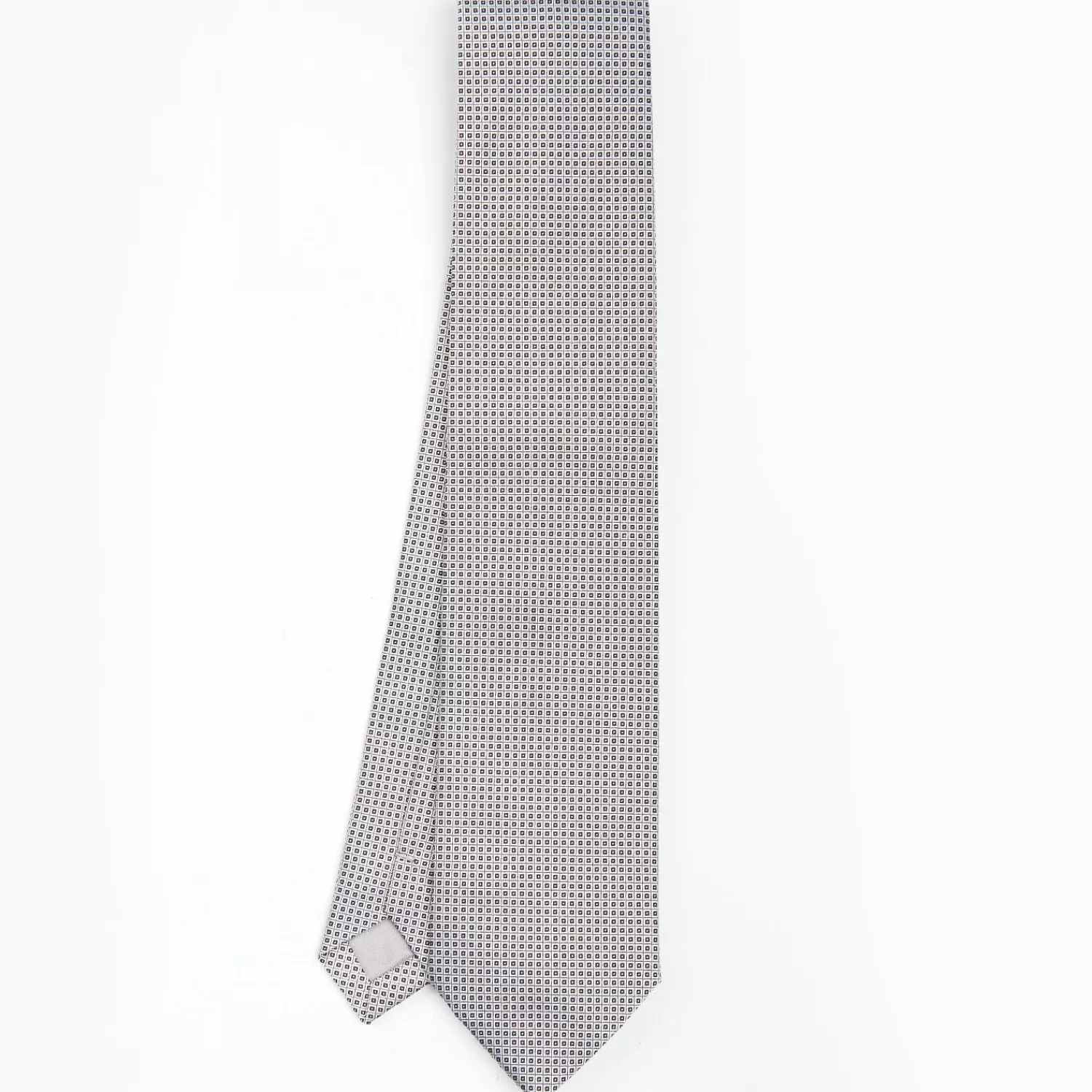 Light Grey Ceremonial Jacquard Silk Tie - Small Geometric Pattern>E.Marinella Hot