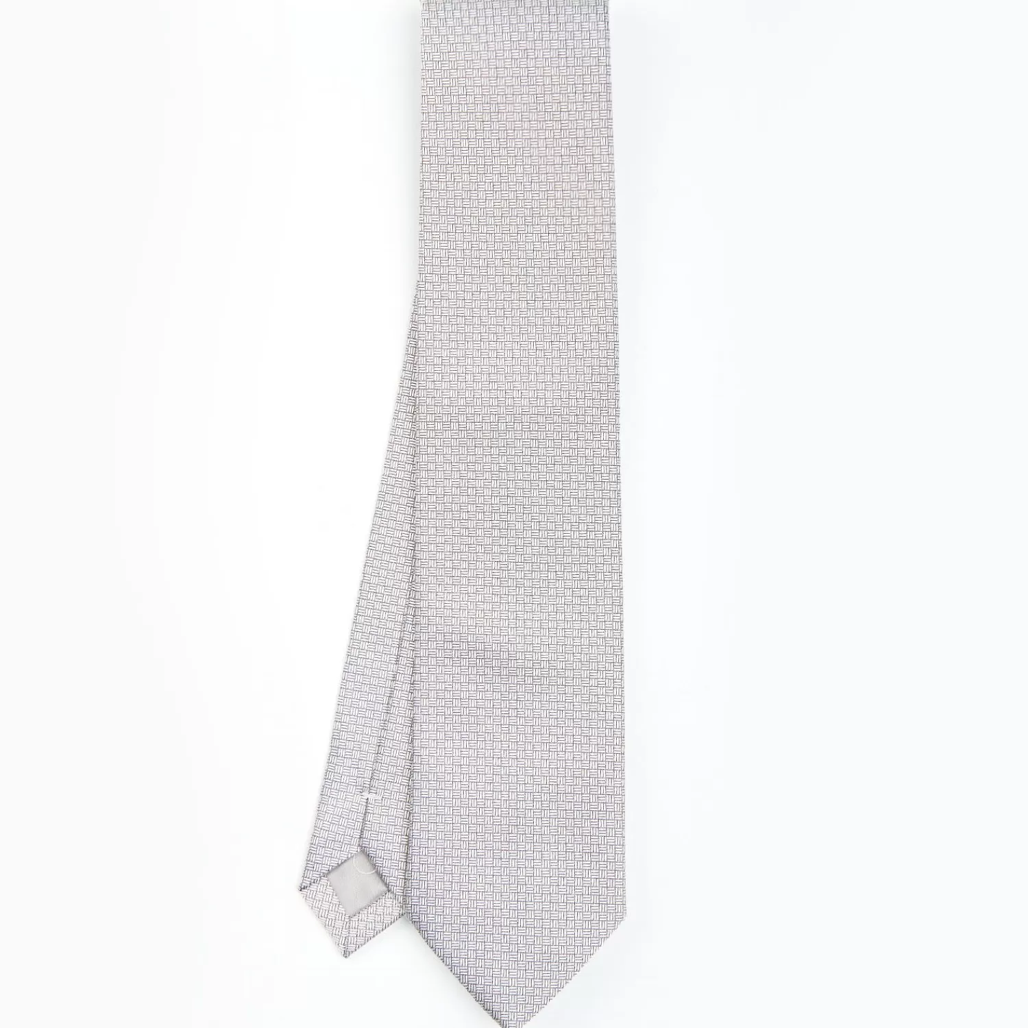 Light Grey Ceremonial Jacquard Silk Tie - Small Geometric Pattern>E.Marinella Hot