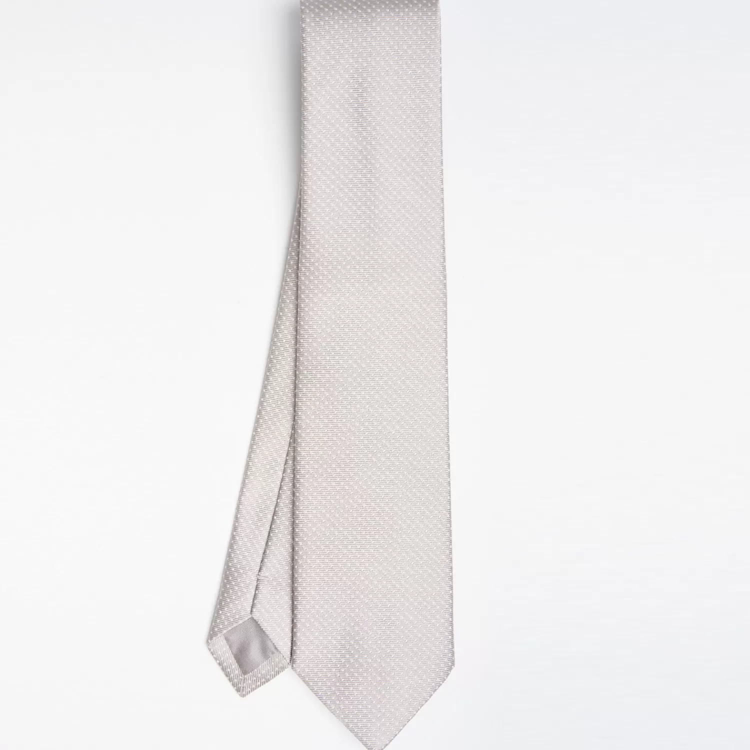 Light Grey Ceremonial Jacquard Silk Tie - Small Polka Dot Pattern>E.Marinella Online
