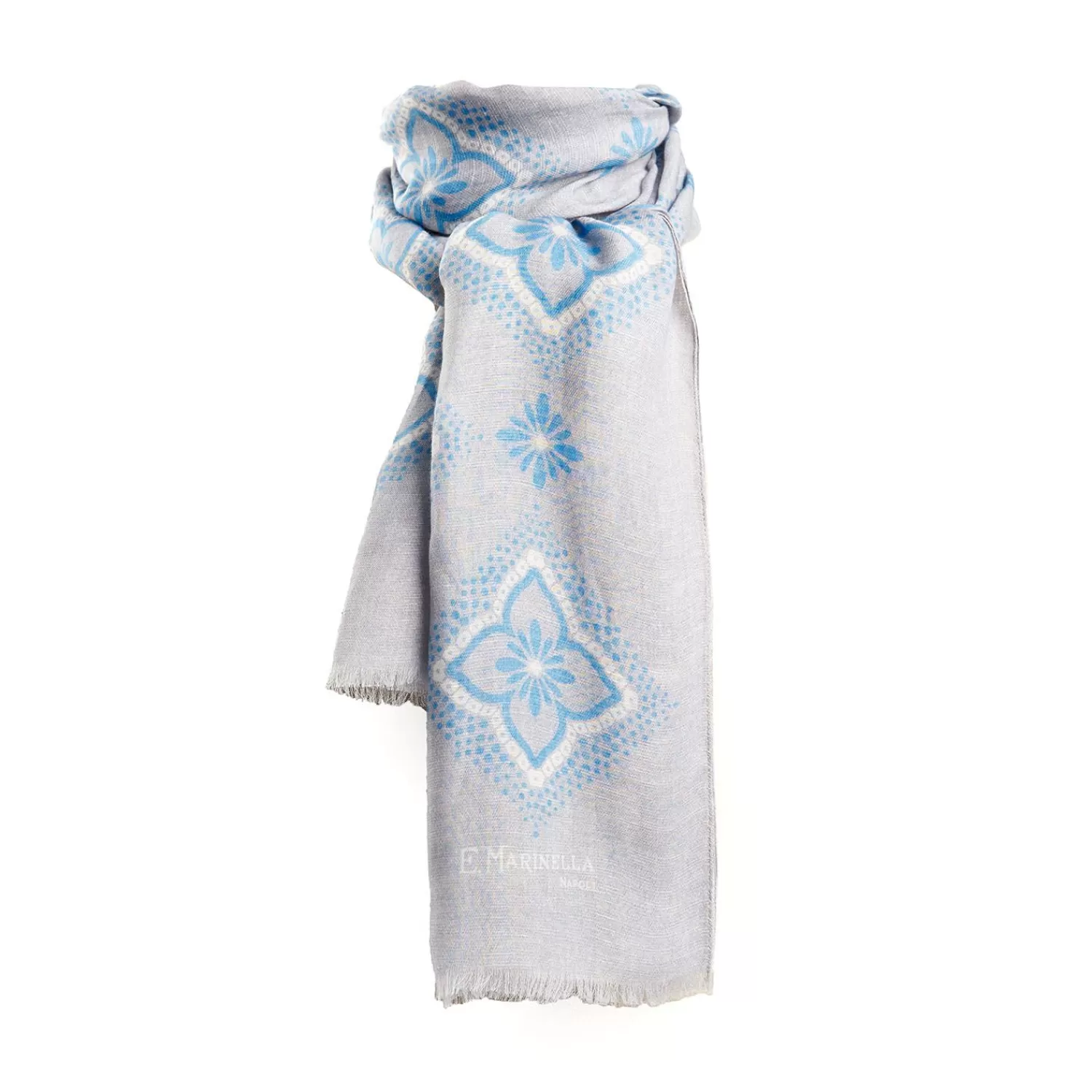 Light Grey Cotton And Linen Scarf>E.Marinella Shop