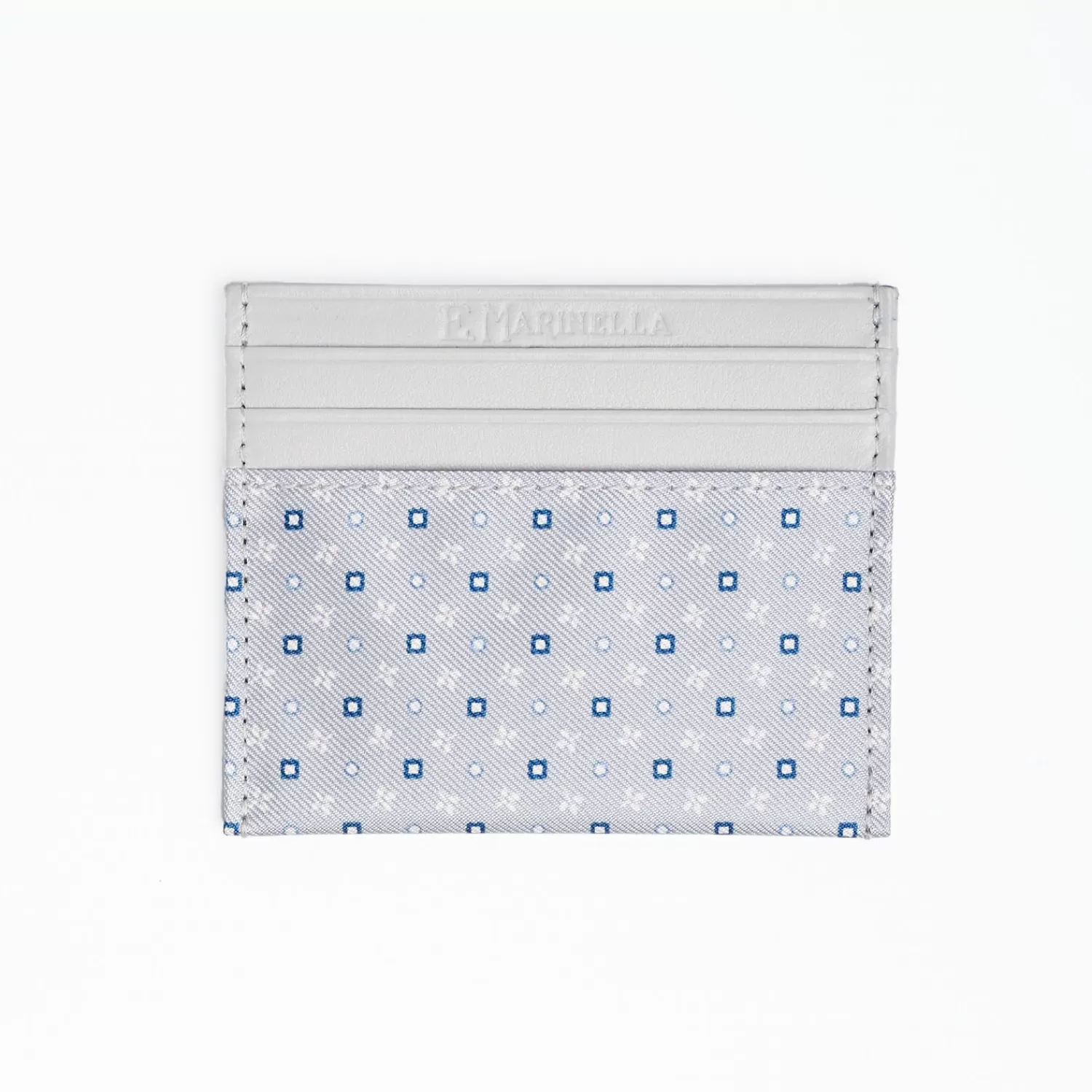Light Grey Leather And Silk Credit Card Holder 5 Compartments>E.Marinella Clearance