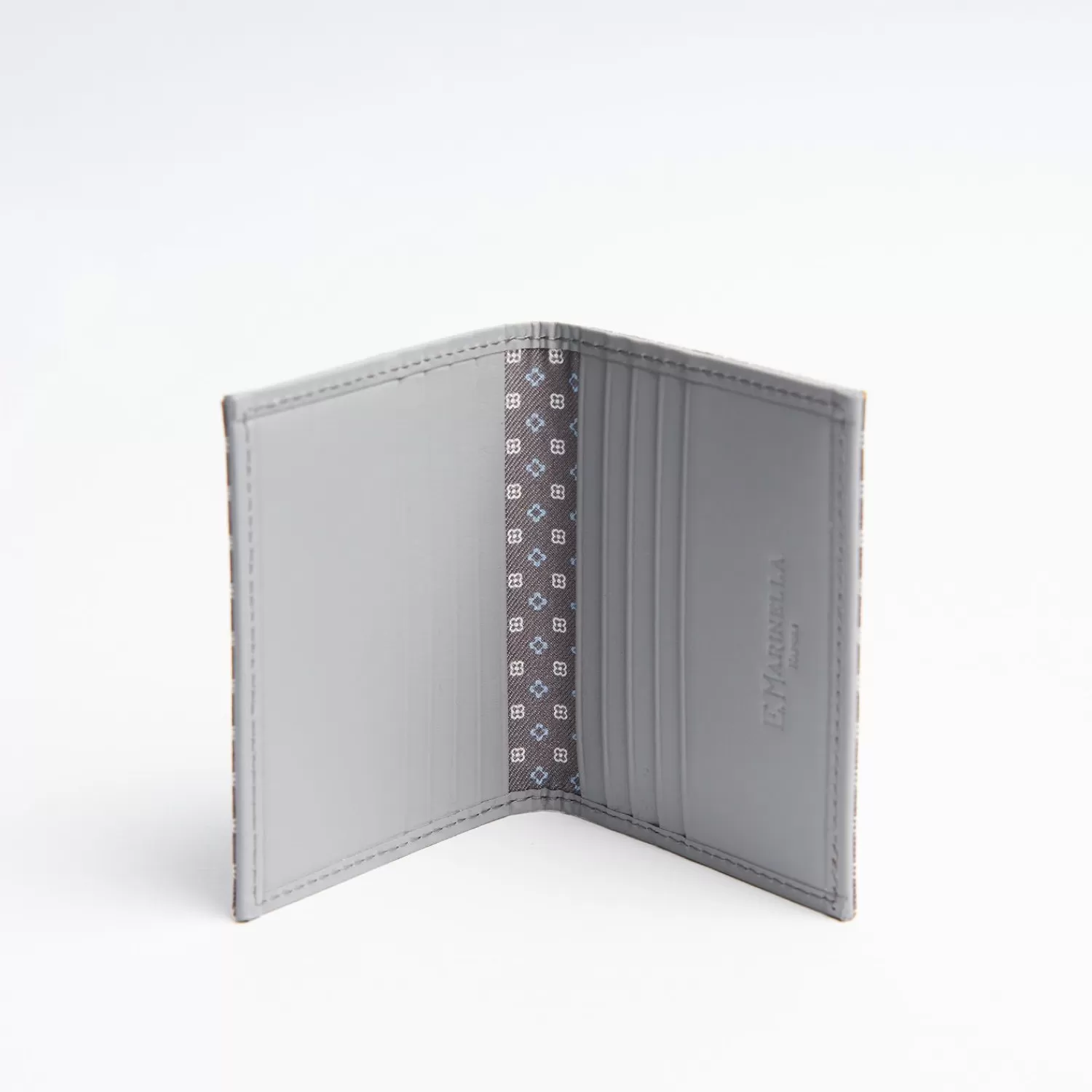 Light Grey Leather Folding Card Holder - 10 Compartments>E.Marinella Discount