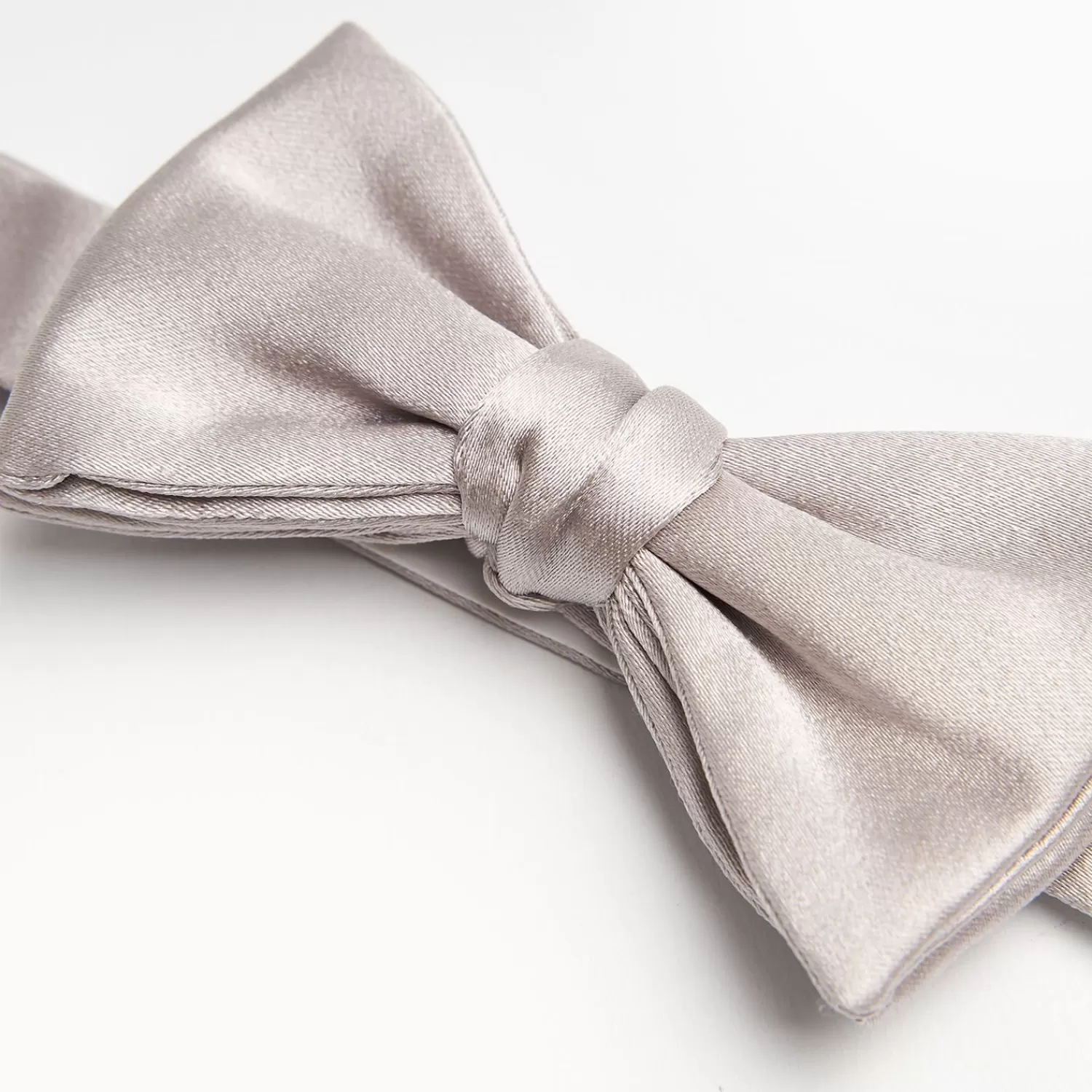 Light Grey Pre-Knotted Silk Satin Bowtie - Solid Color>E.Marinella Hot