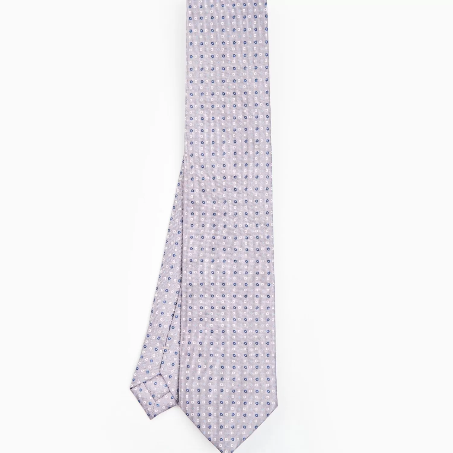 Light Grey Sartorial Classic Silk Tie - Small Flower Pattern>E.Marinella Hot