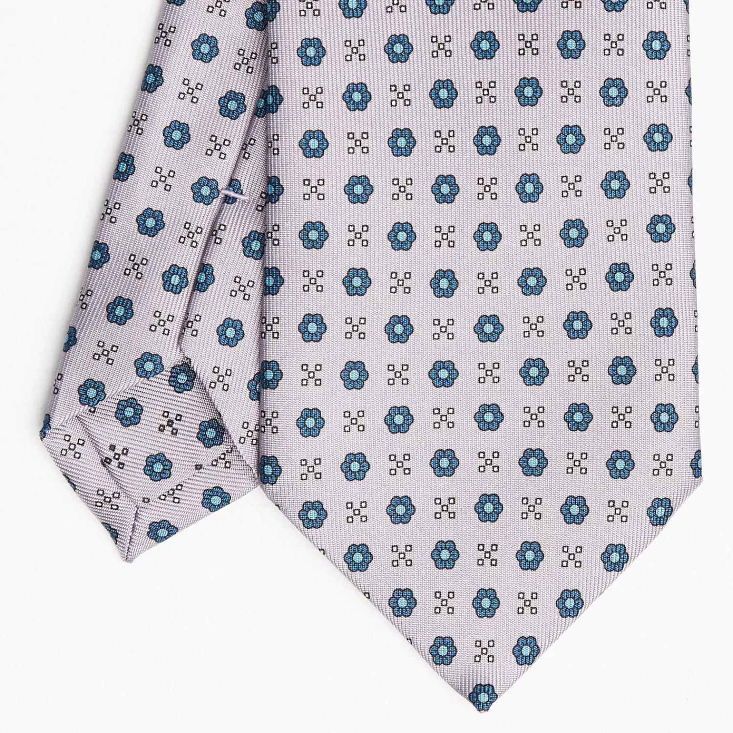 Light Grey Sartorial Classic Silk Tie Small Flower Pattern>E.Marinella Flash Sale