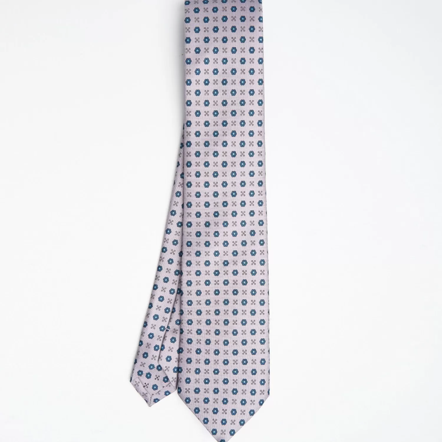 Light Grey Sartorial Classic Silk Tie Small Flower Pattern>E.Marinella Flash Sale