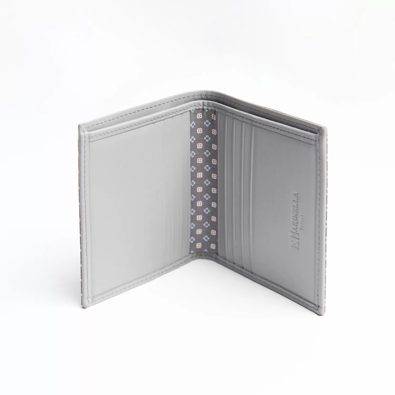 Light Grey Small Wallet In Silk And Leather>E.Marinella Sale