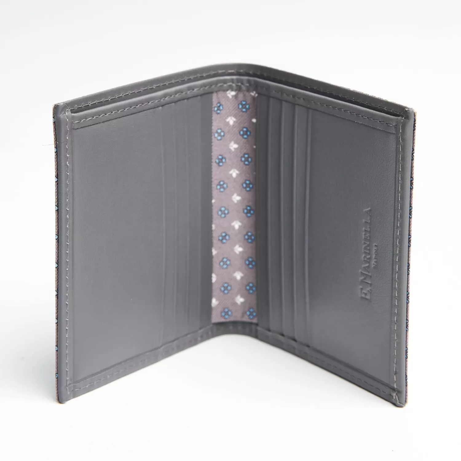Light Grey Small Wallet In Silk And Leather>E.Marinella Discount