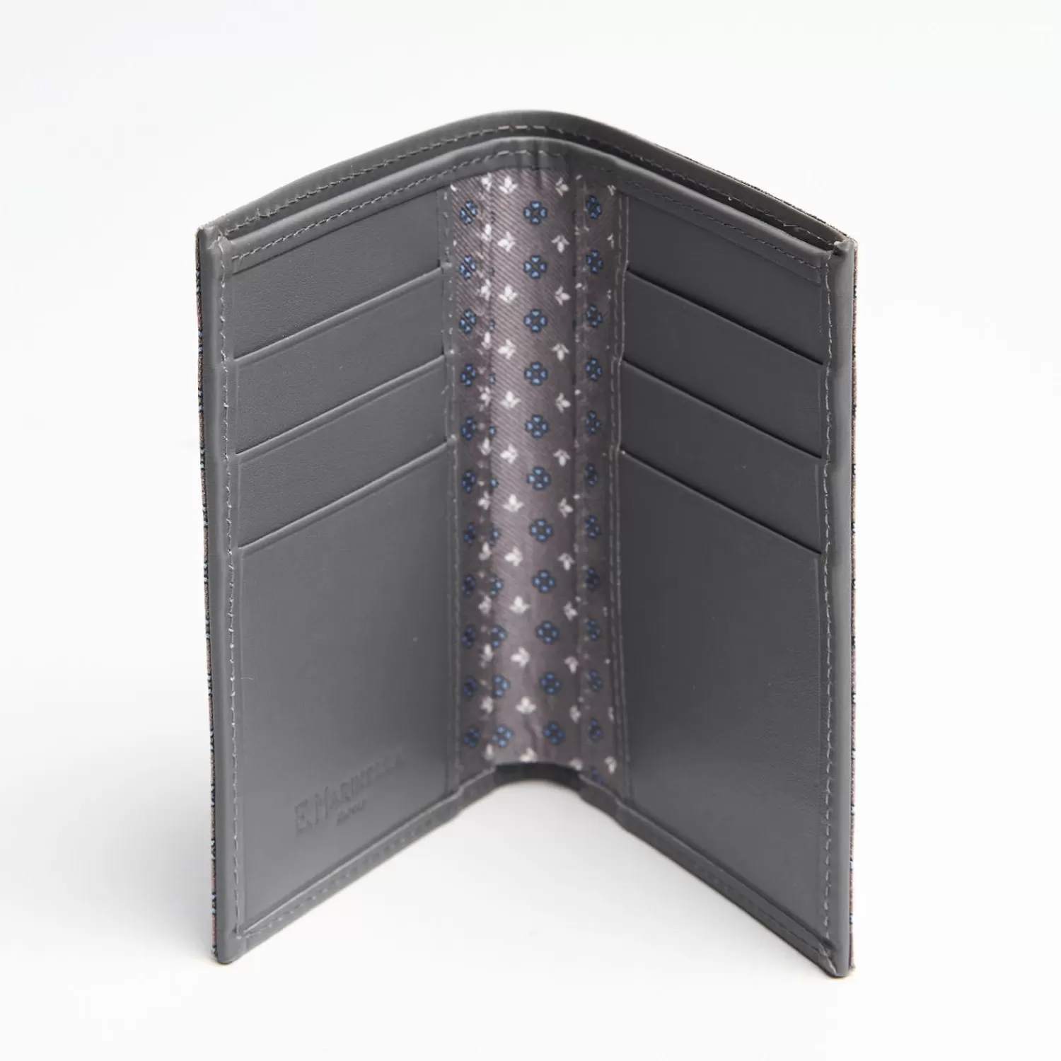 Light Grey Vertical Wallet In Silk And Leather>E.Marinella Hot