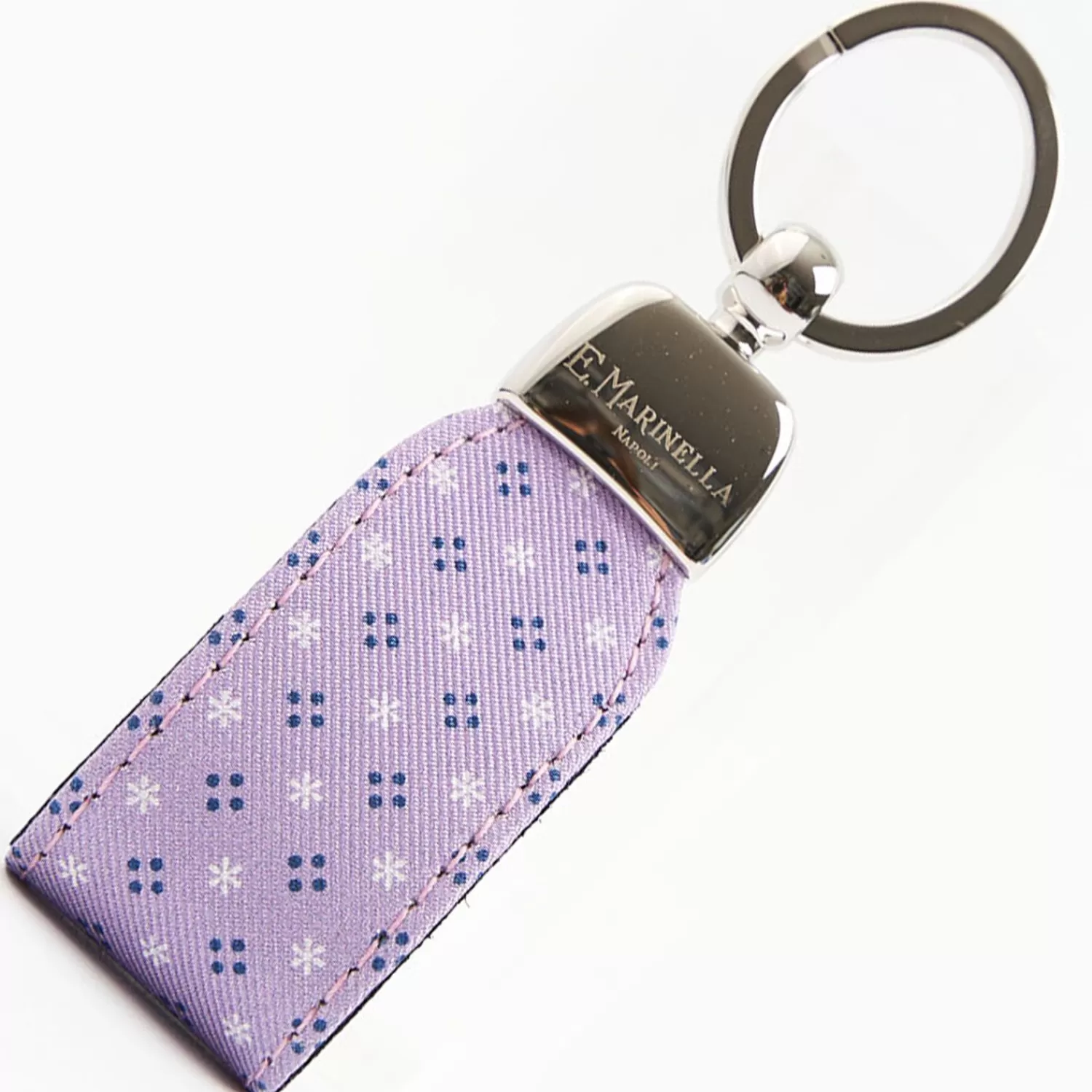 Lilac Keyfob In Silk And Leather>E.Marinella Flash Sale